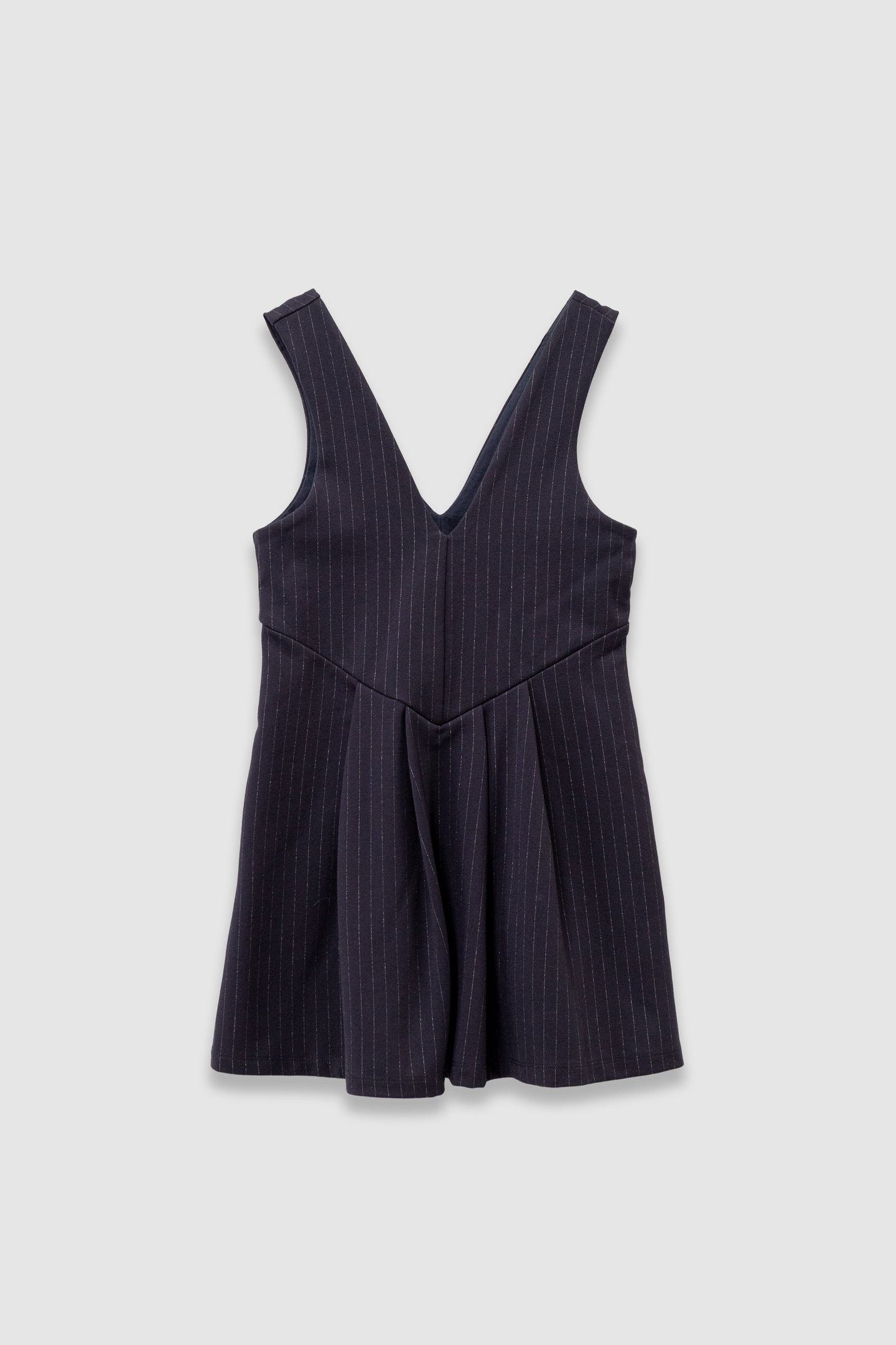 GIRLS’ 2-IN-1 NAVY PINSTRIPE DRESS AND ECRU T-SHIRT 4