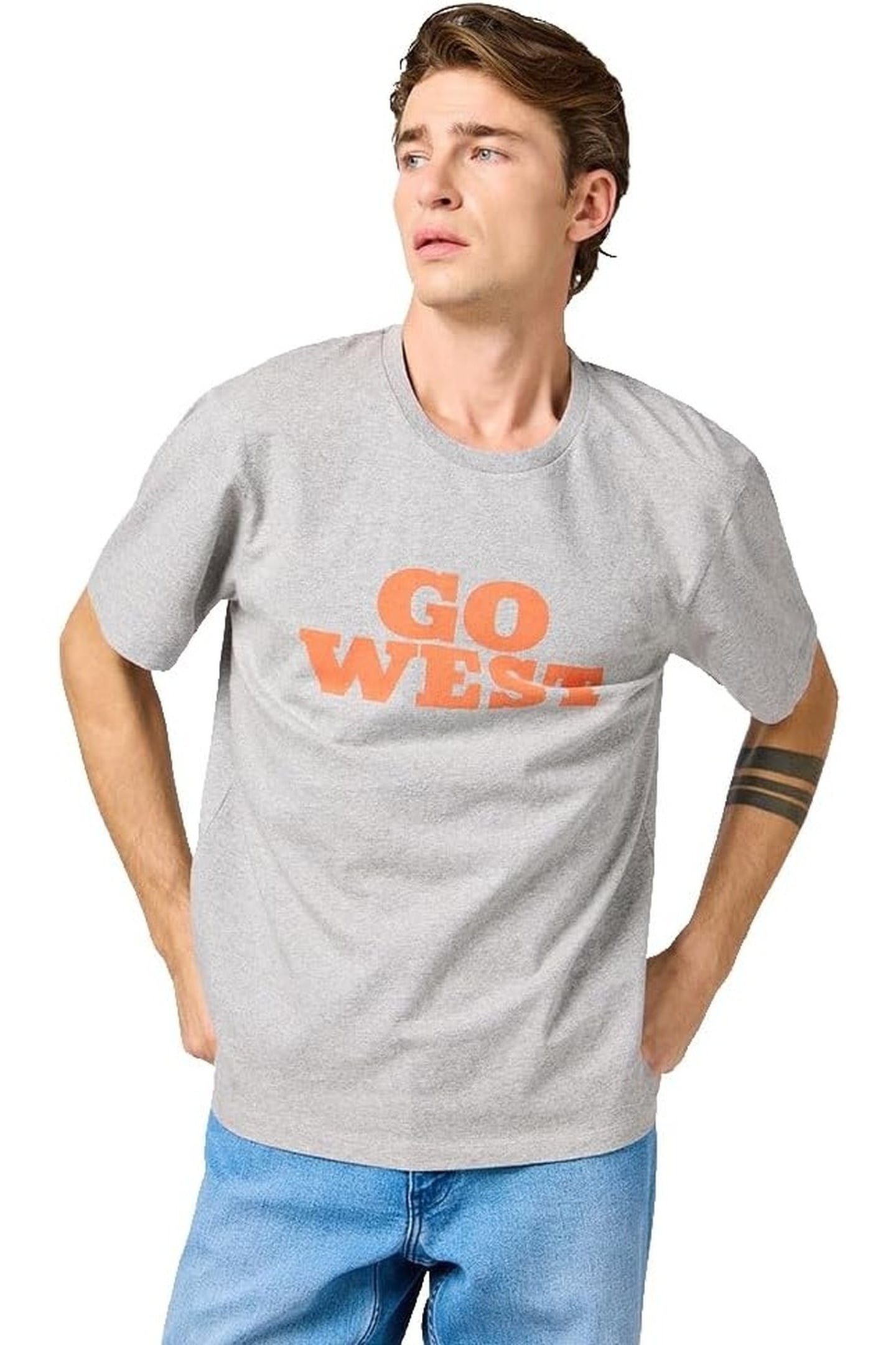 GRAPHIC TEE MID GREY MEL GREY 1