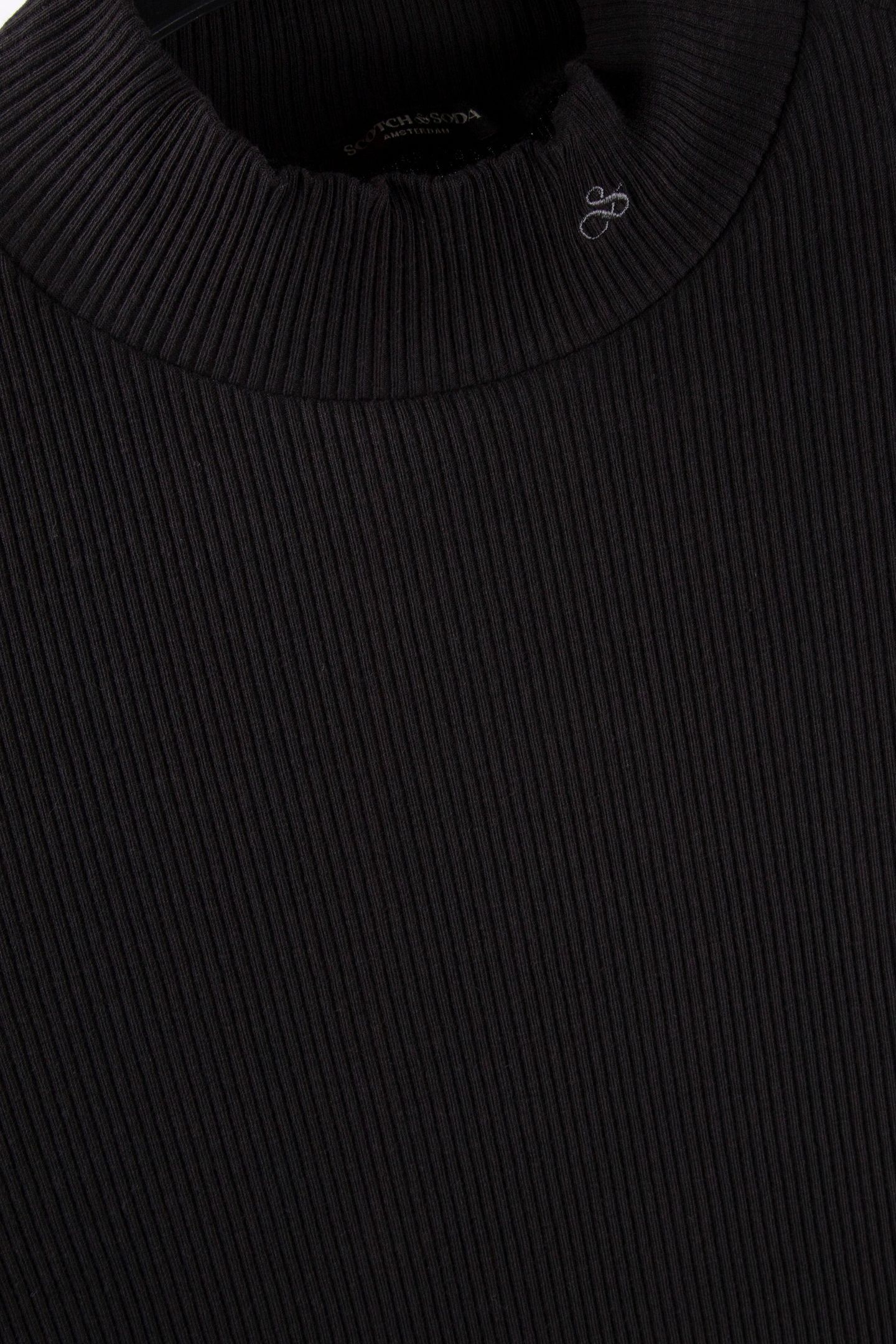 CORE MOCK NECK RIB T-SHIRT BLACK 4