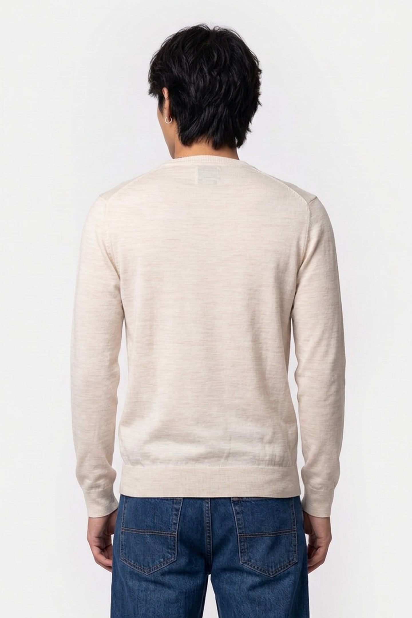 EXTRAFINE MERINO WOOL C-NECK SEED MELANGE 2