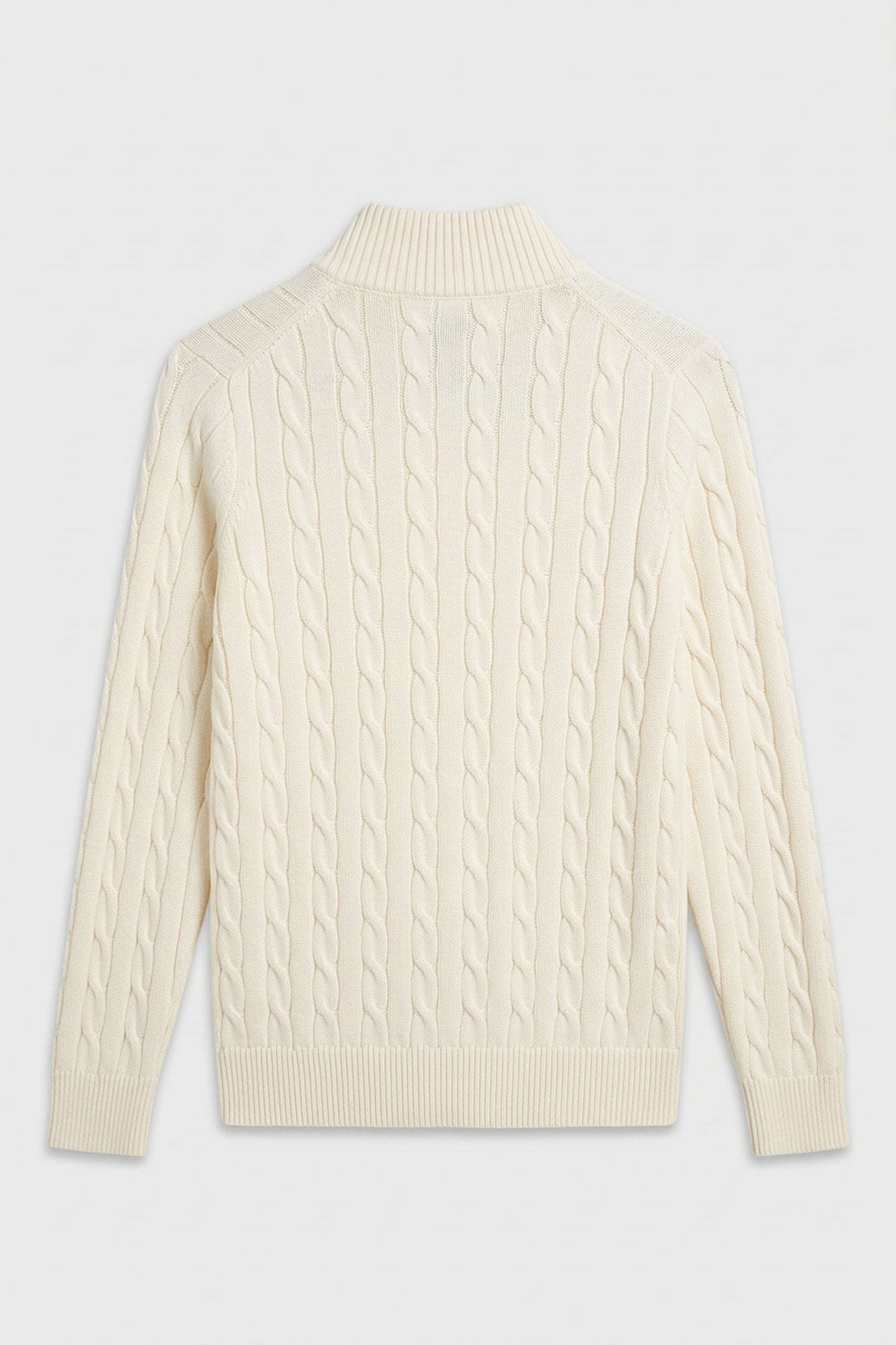 TEEN UNISEX COTTON CABLE FULL ZIP CARDIGAN CREAM 3