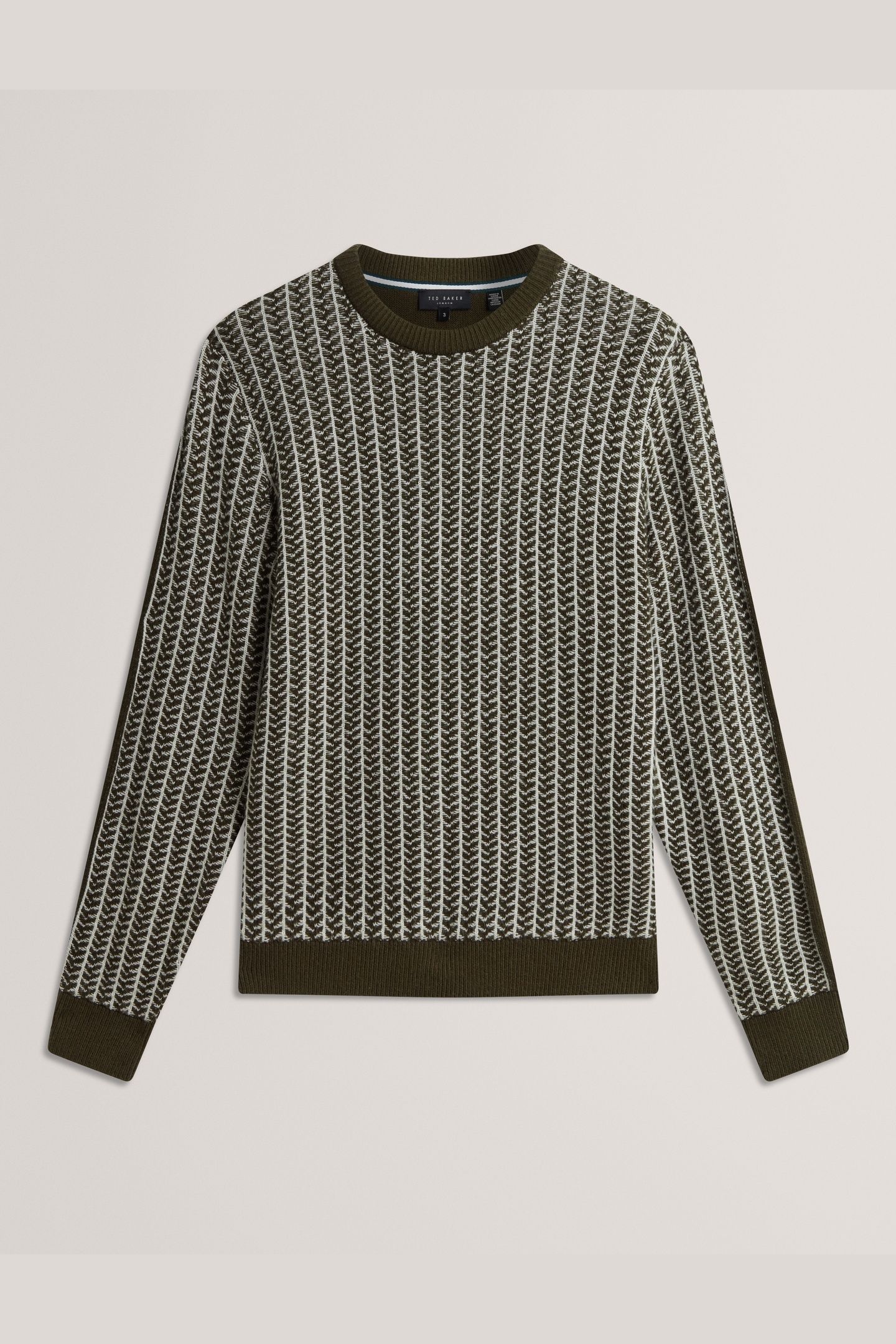 SS TEXTURED CREW NECK OLIVE 3