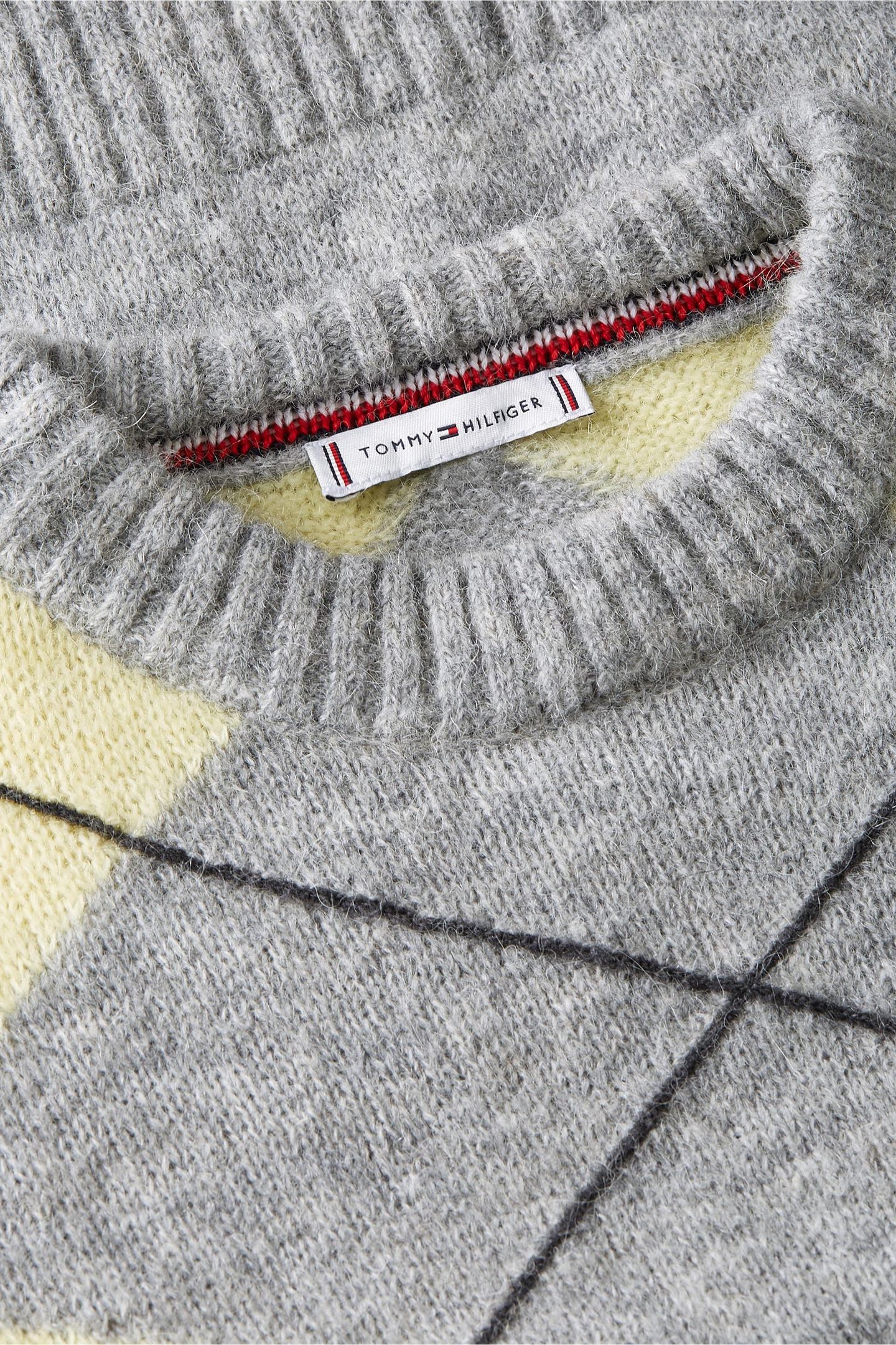 ALPACA BLEND ARGYLE LIGHT GREY HEATHER/YELLOW/BLUE ARGYLE 4