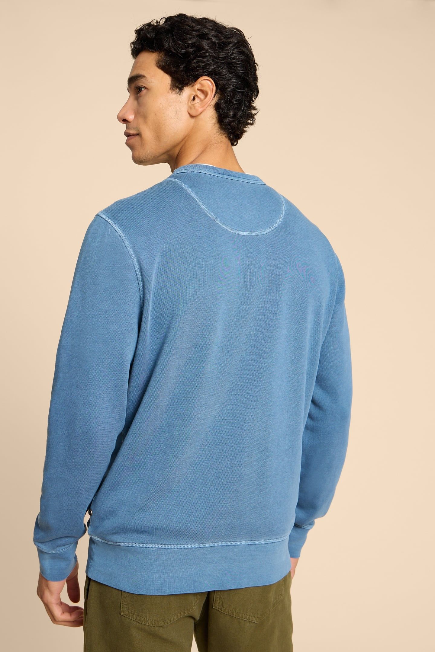 CREW NECK SWEAT MID BLUE 1