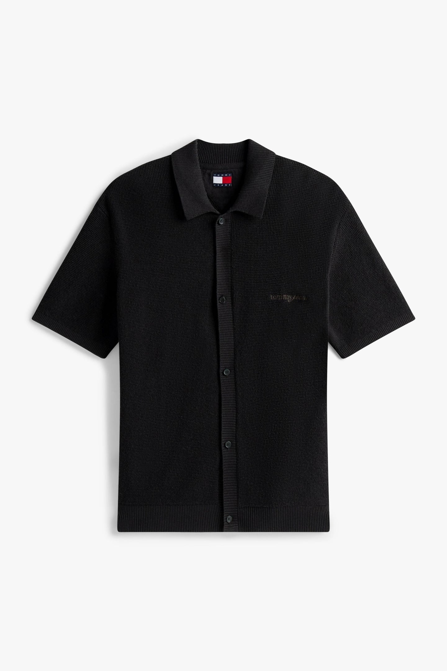 TJM 90S SCRIPT SS SWEATER BLACK 3