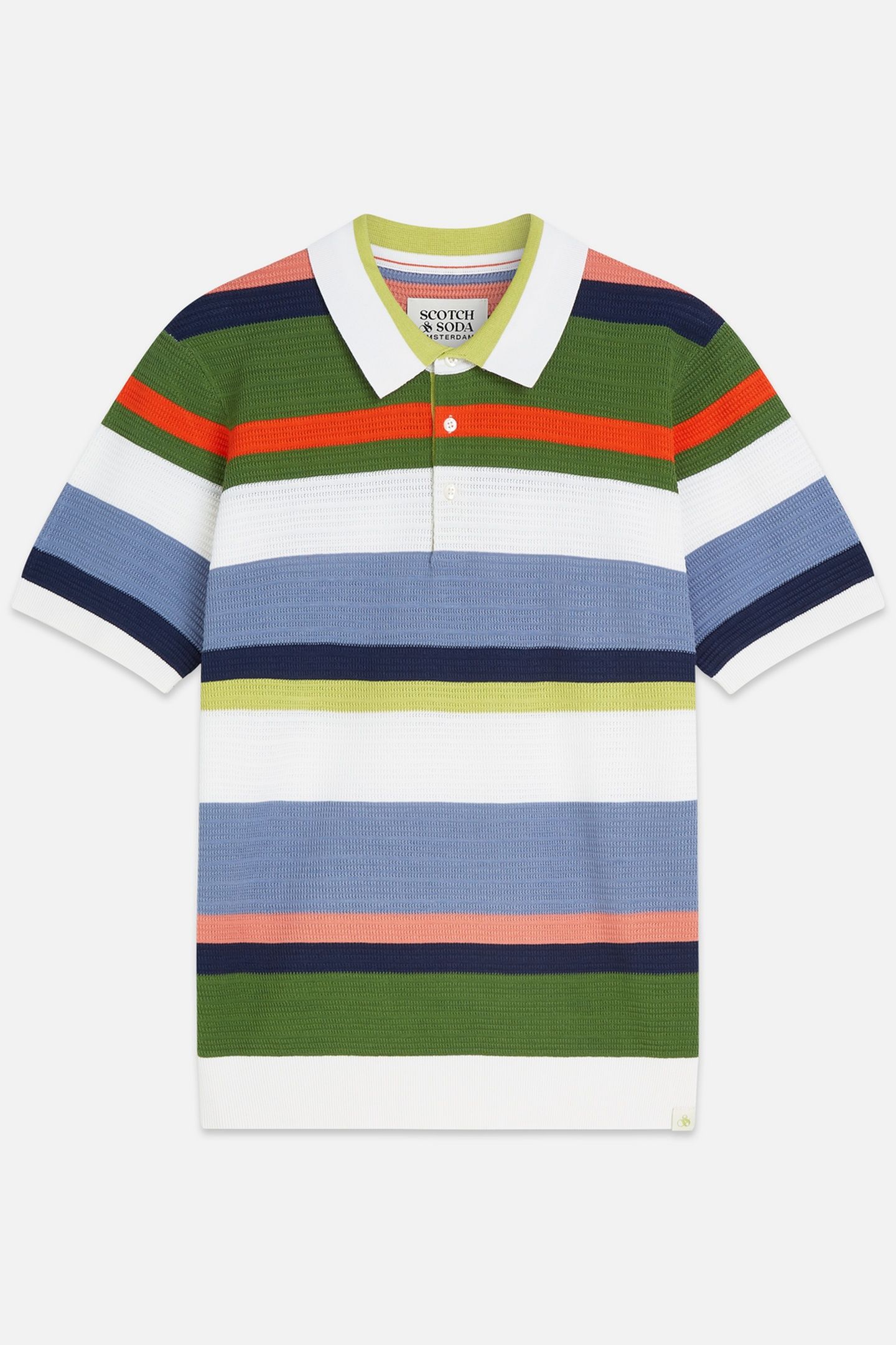 STRUCTURED STRIPED KNITTED POLO WHITE/PASTEL 1