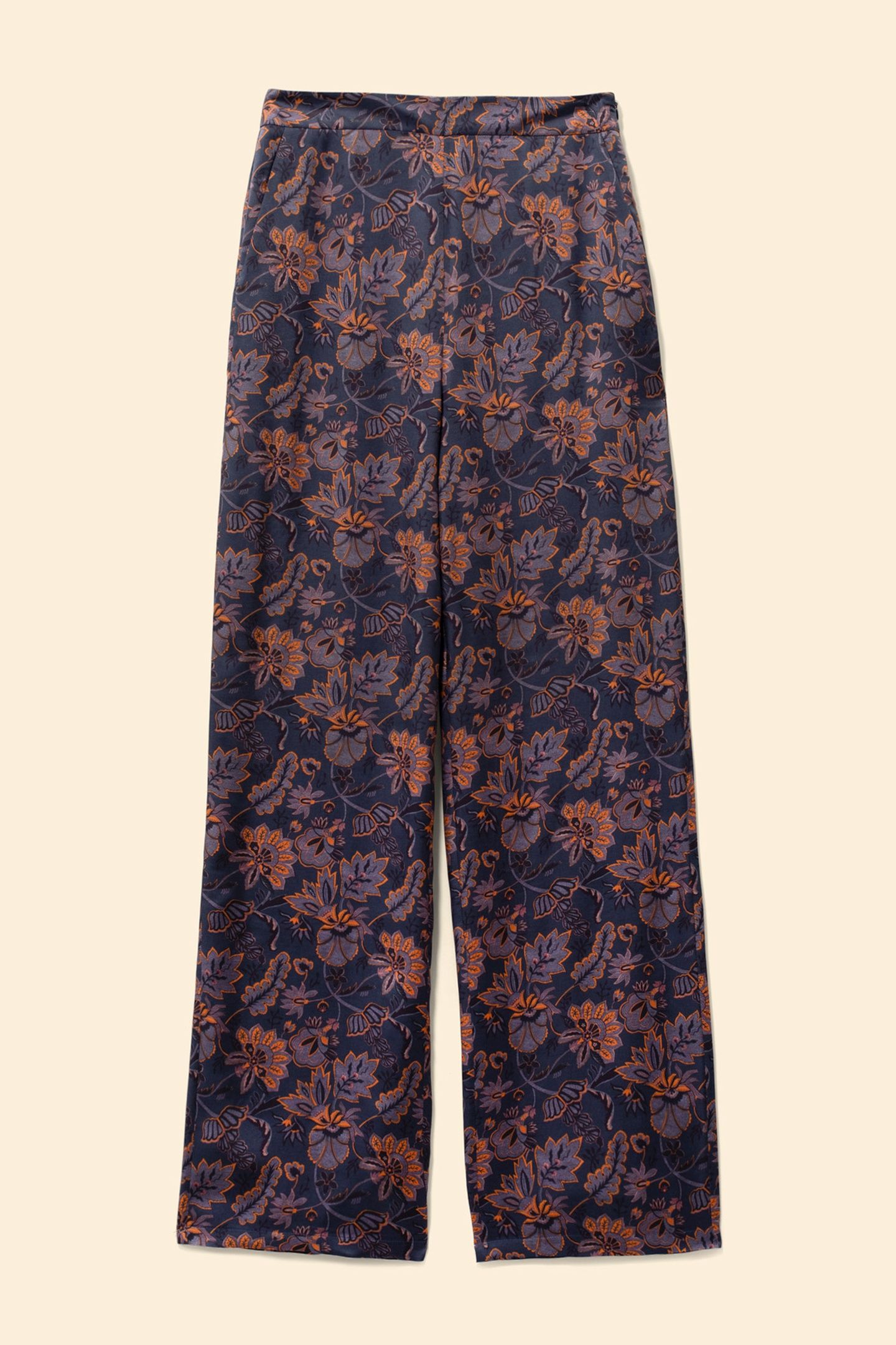 PURPLE WIDE-LEG TROUSERS WITH SCARF PRINT 4