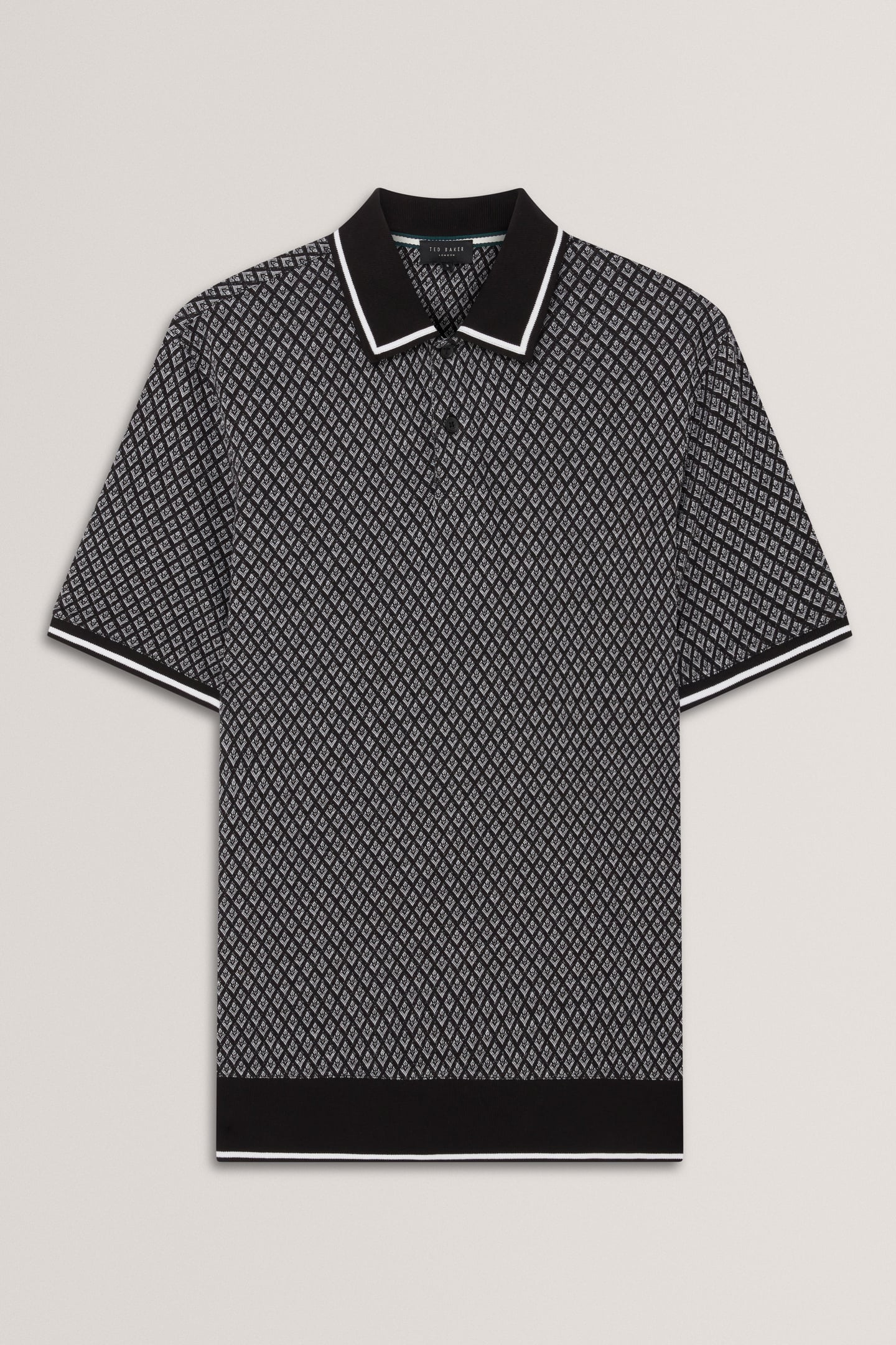 SS REGULAR GEO TEXTURED POLO BLACK 3