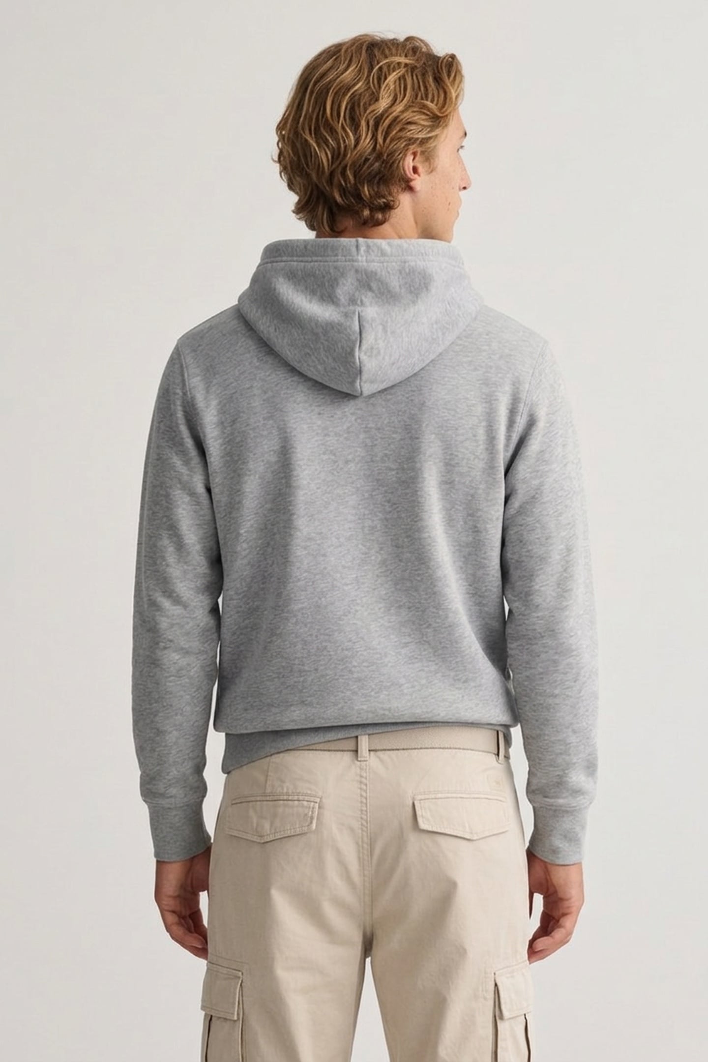REG ARCHIVE SHIELD HOODIE GREY MELANGE 2