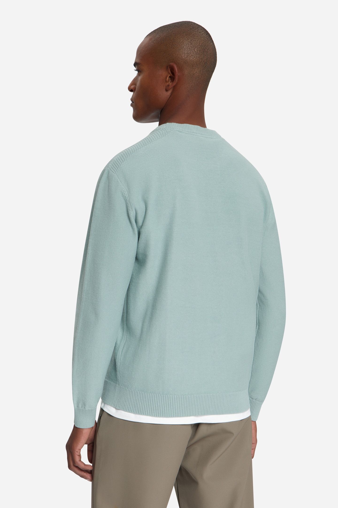 PULLOVER CREWNECK SHOULDER DETAIL DUSTY BLUE 2