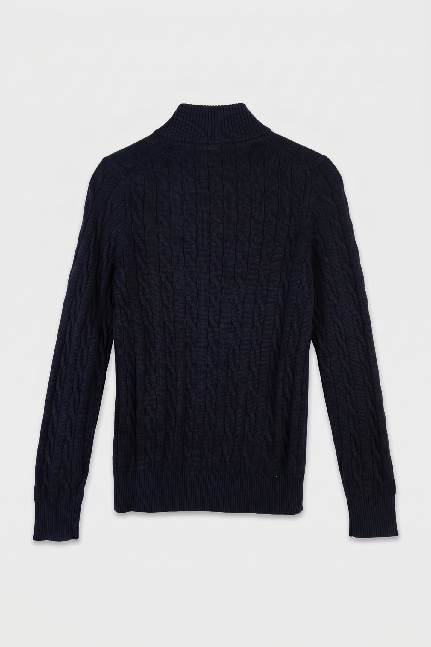 TEEN UNISEX COTTON CABLE HALF ZIP EVENING BLUE 3