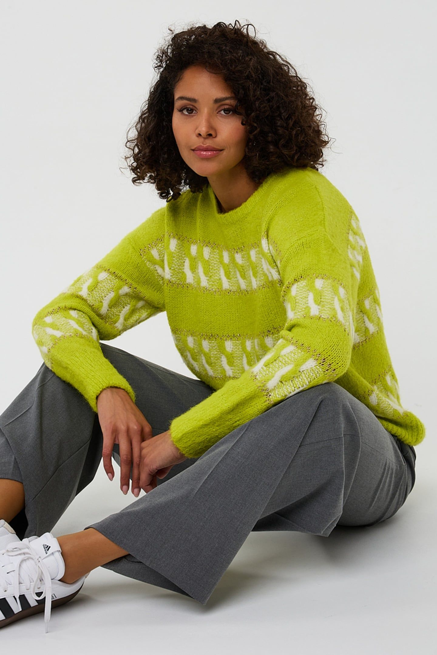 SWEATER STRIPED JACQUARD CITY LIME 3