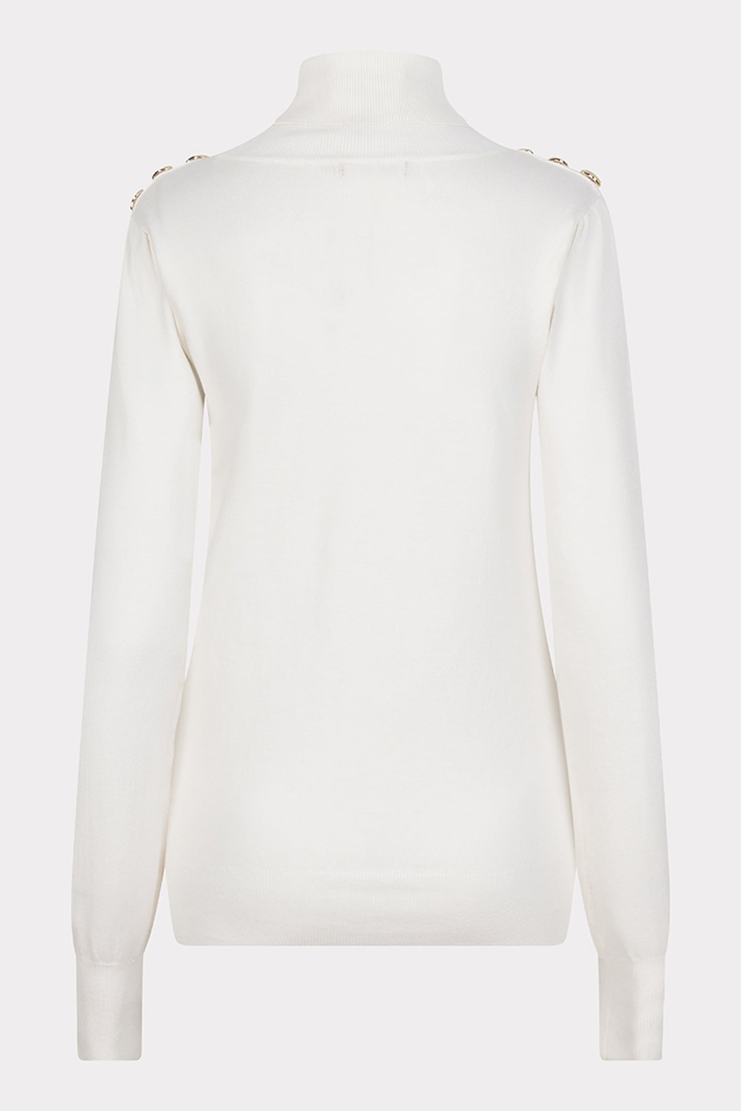 SWEATER SHLDR BUTTON COL BASIC KNIT OFF WHITE 5