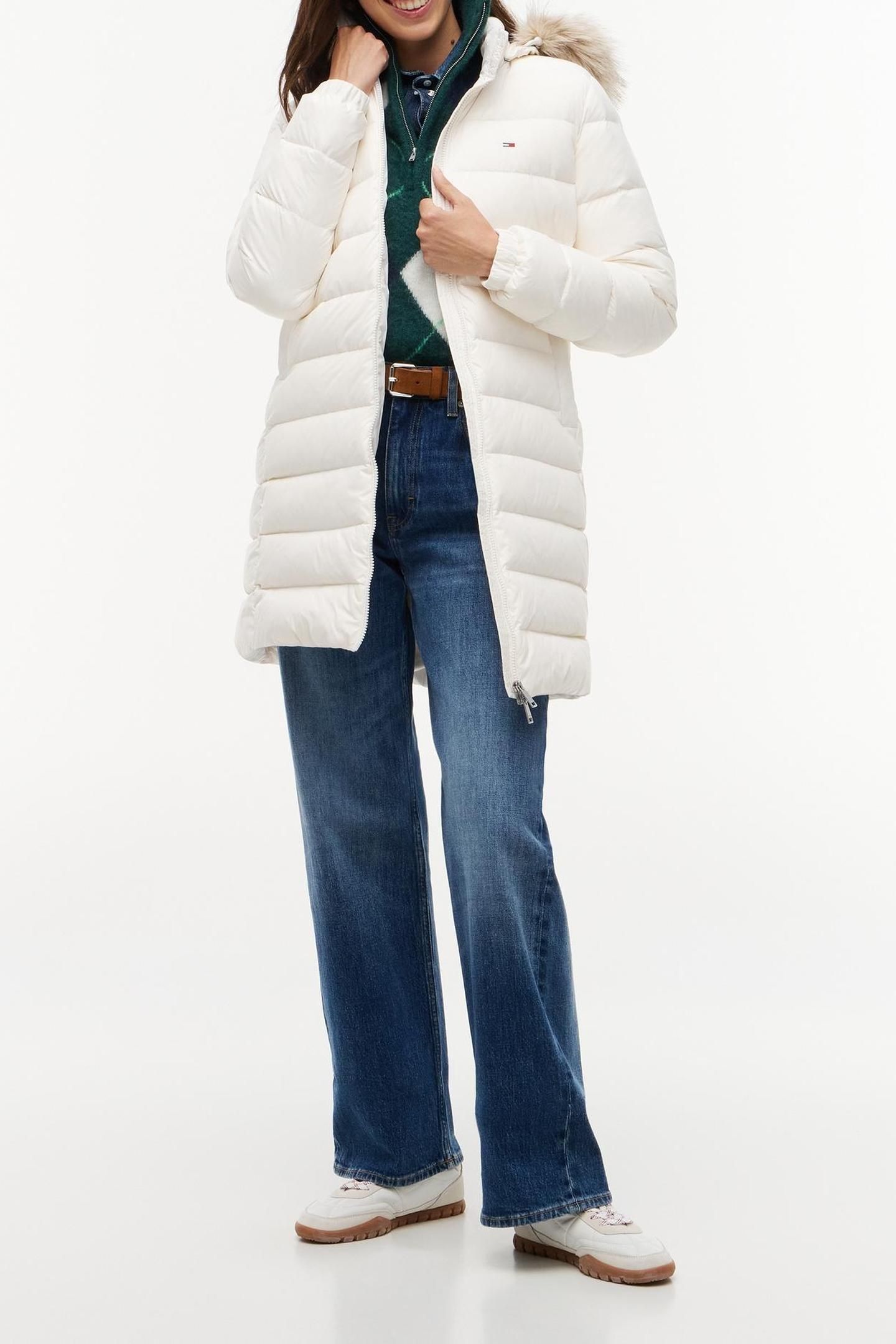 ESSENTIAL HOODED COAT WHITE 1