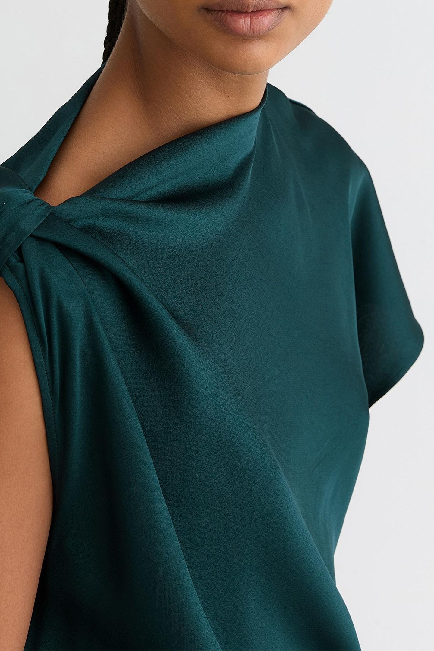 DRAPE MIDI DRESS TEAL GREEN 5