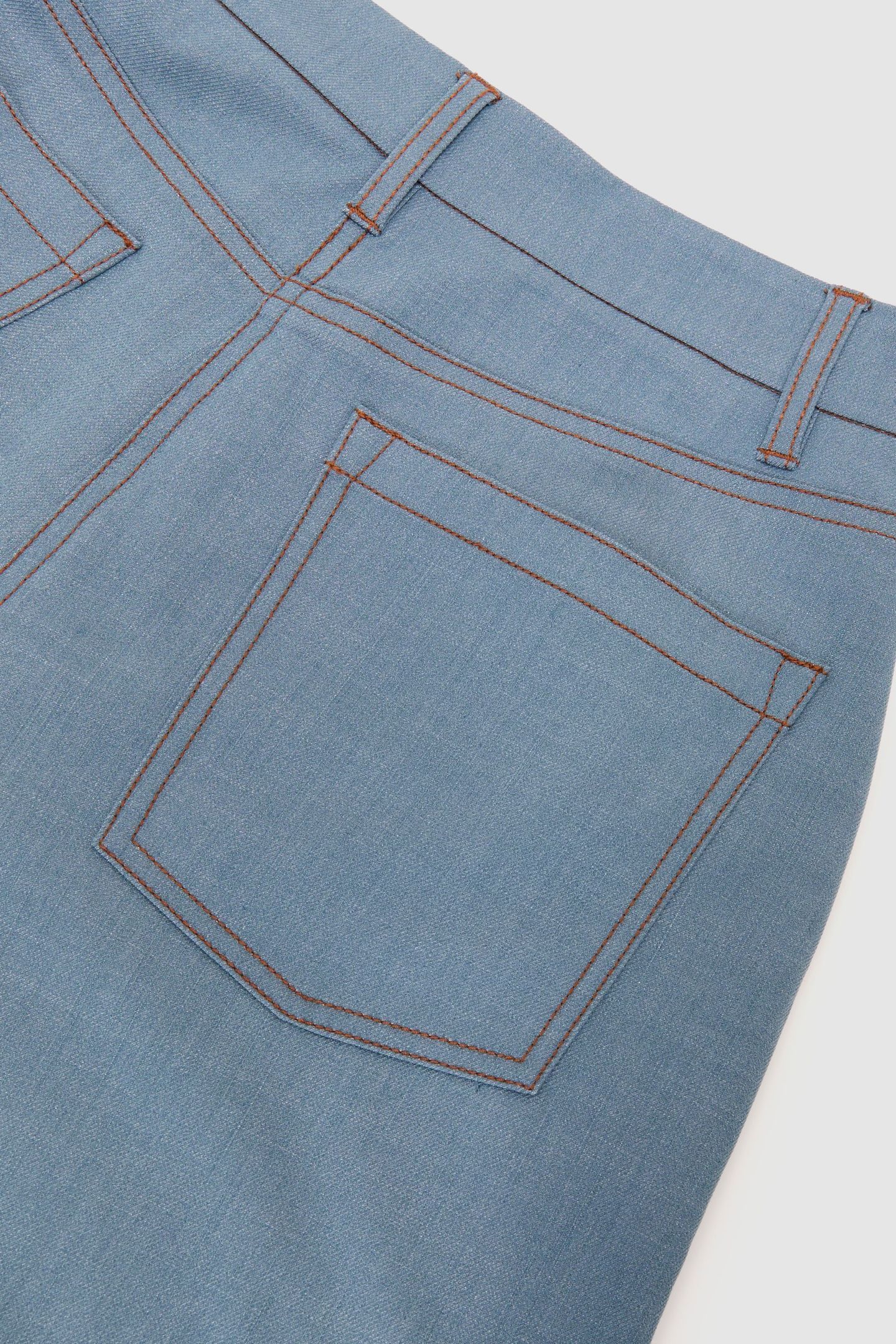 DENIM LOOK WIDE LEG TROUSER LIGHT BLUE 7