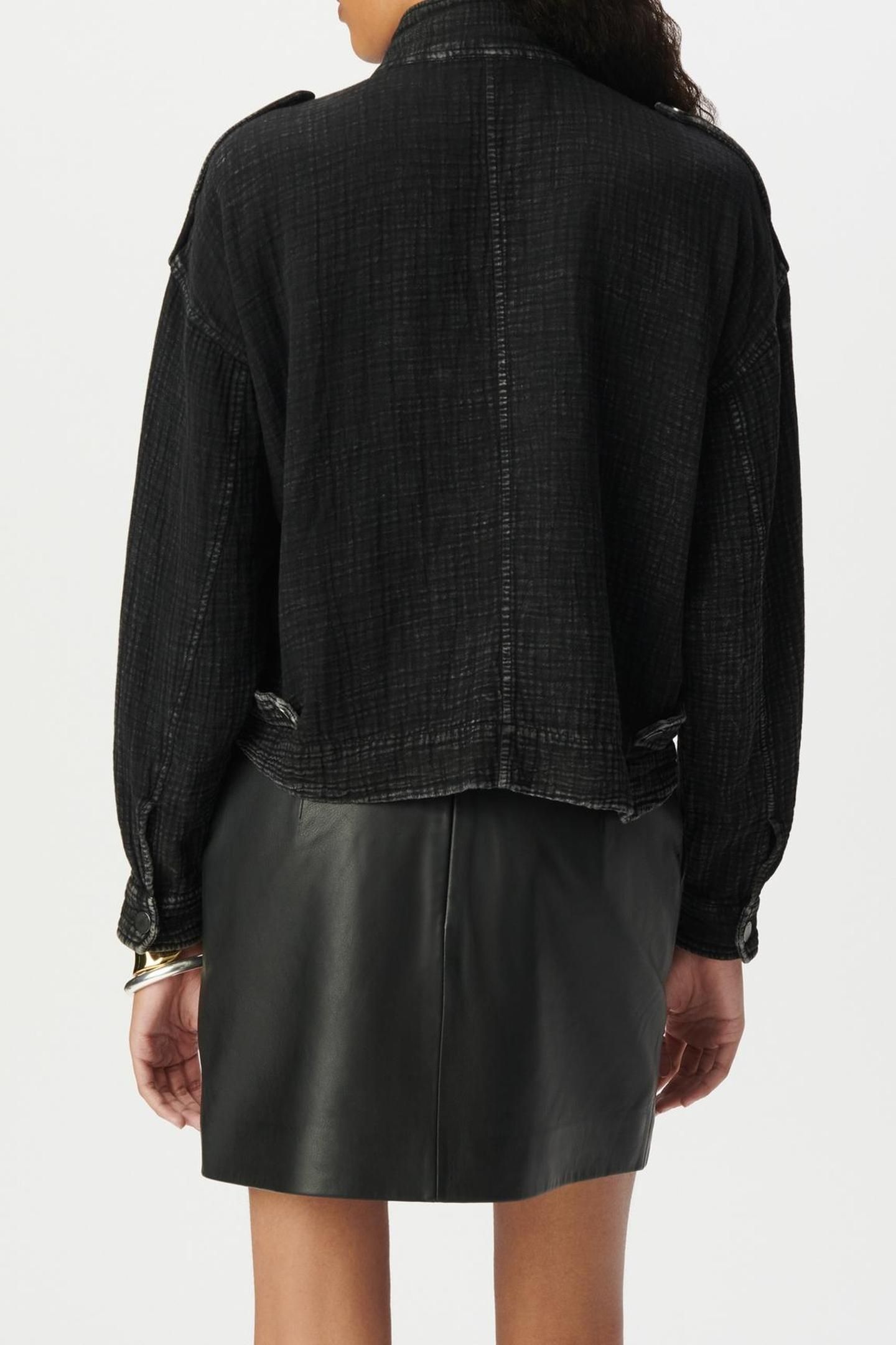 GREY ORGANIC COTTON GAUZE OVERSIZED JACKET 2