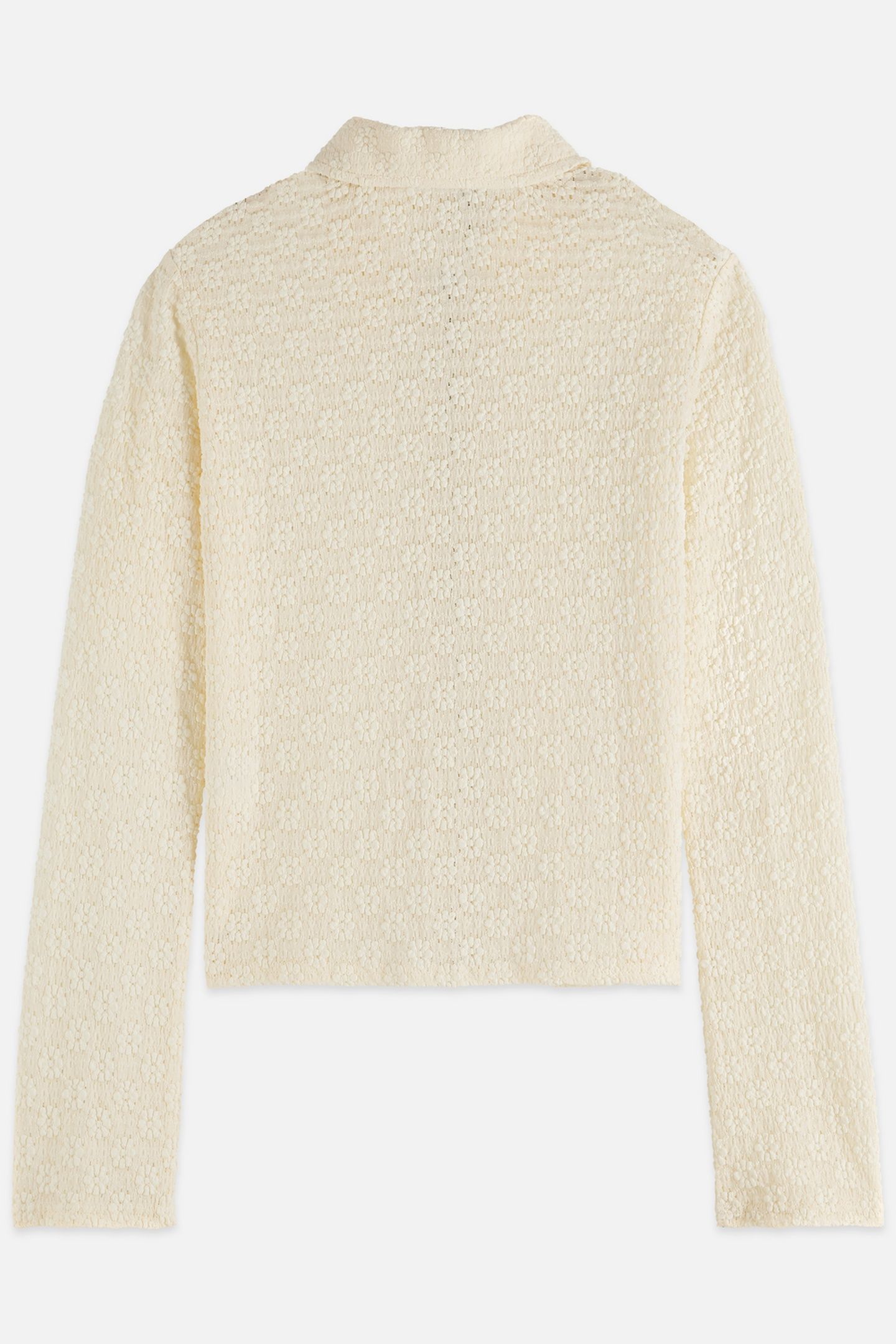 ZIP THROUGH OPEN STRUCTURE LONG SLEEVE T-SHIRT EGGNOG 2