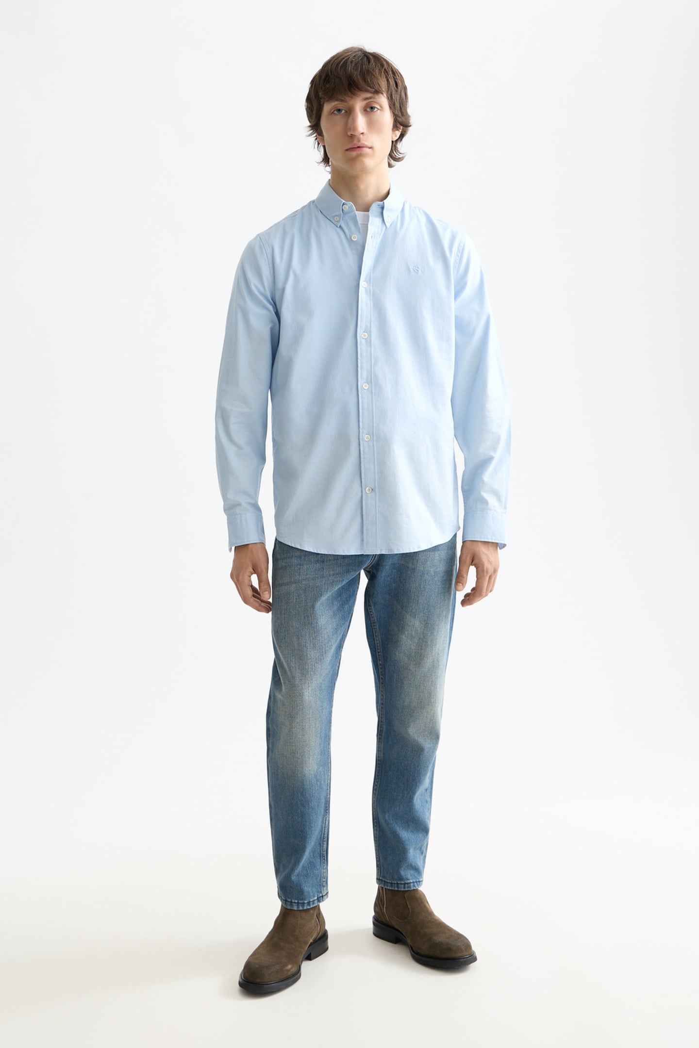 OXFORD SOLID REGULAR-FIT SHIRT MEDIUM BLUE 3