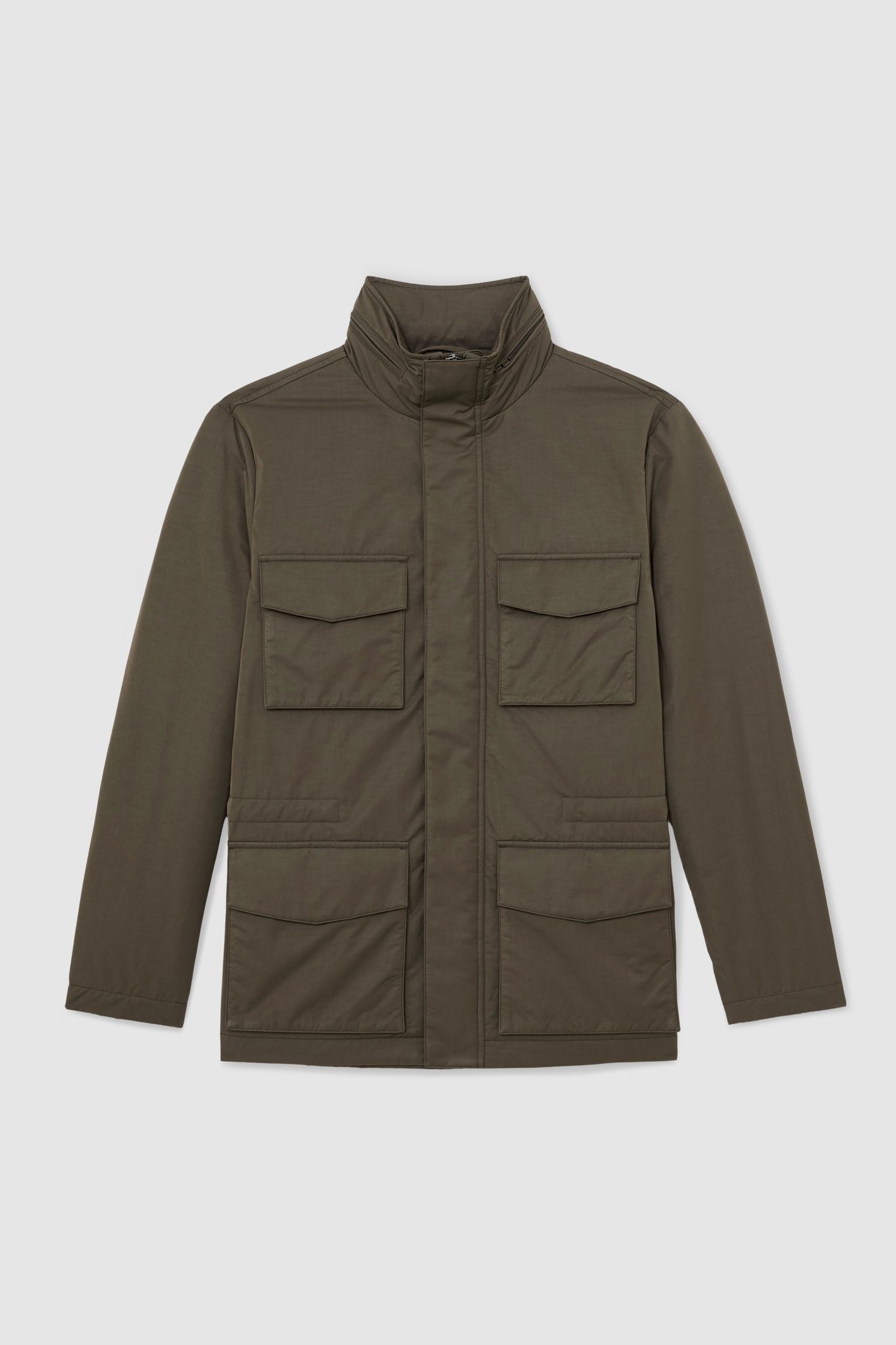 PADDED FOUR POCKET COAT KHAKI GREEN 4