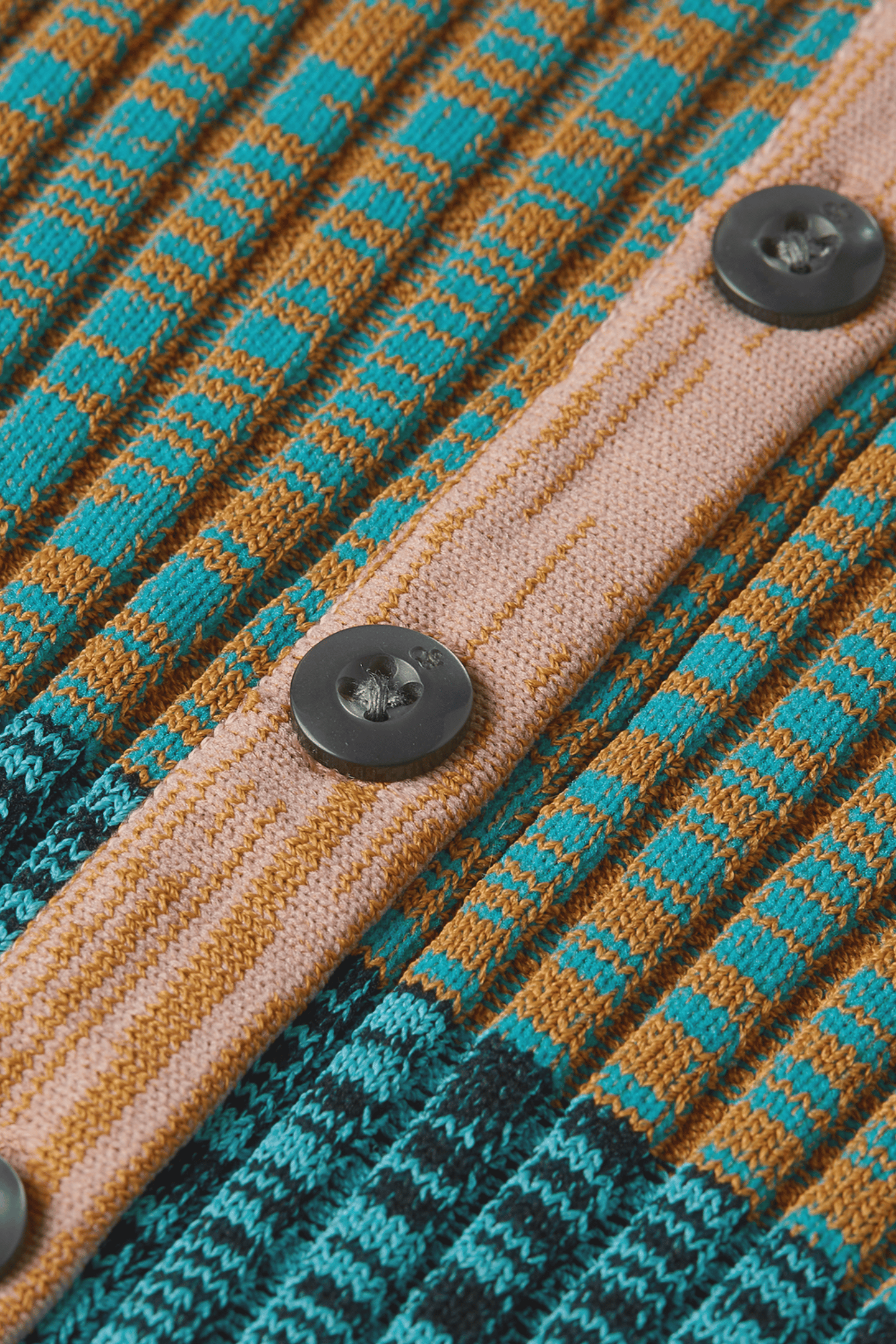BLOCK STRIPE RIBBED SHORT SLEEVE CARDIGAN TAHITIAN TEAL 6
