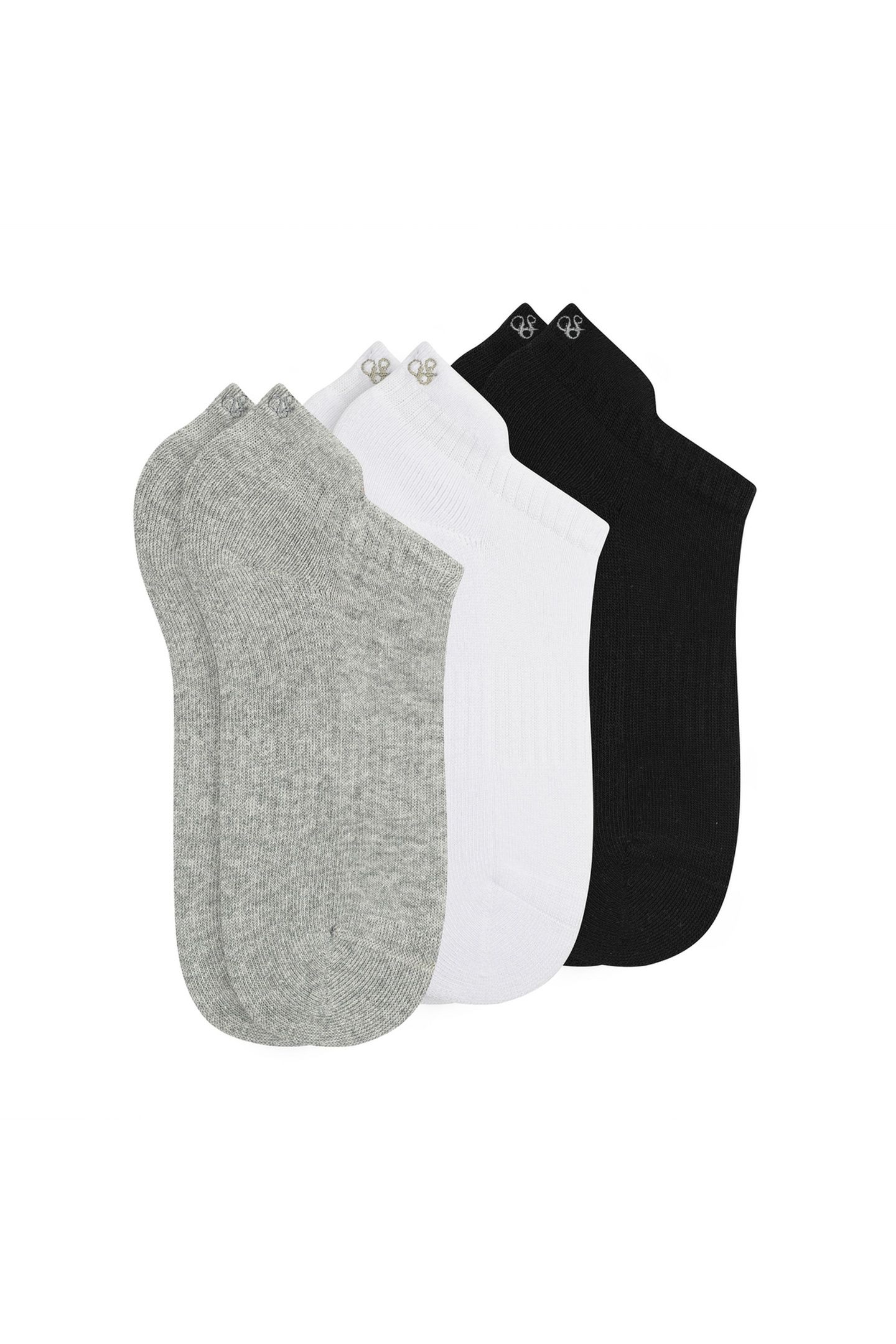 3PK WOMENS 1/2 TERRY LOW CUT MEDIUM GREY 1