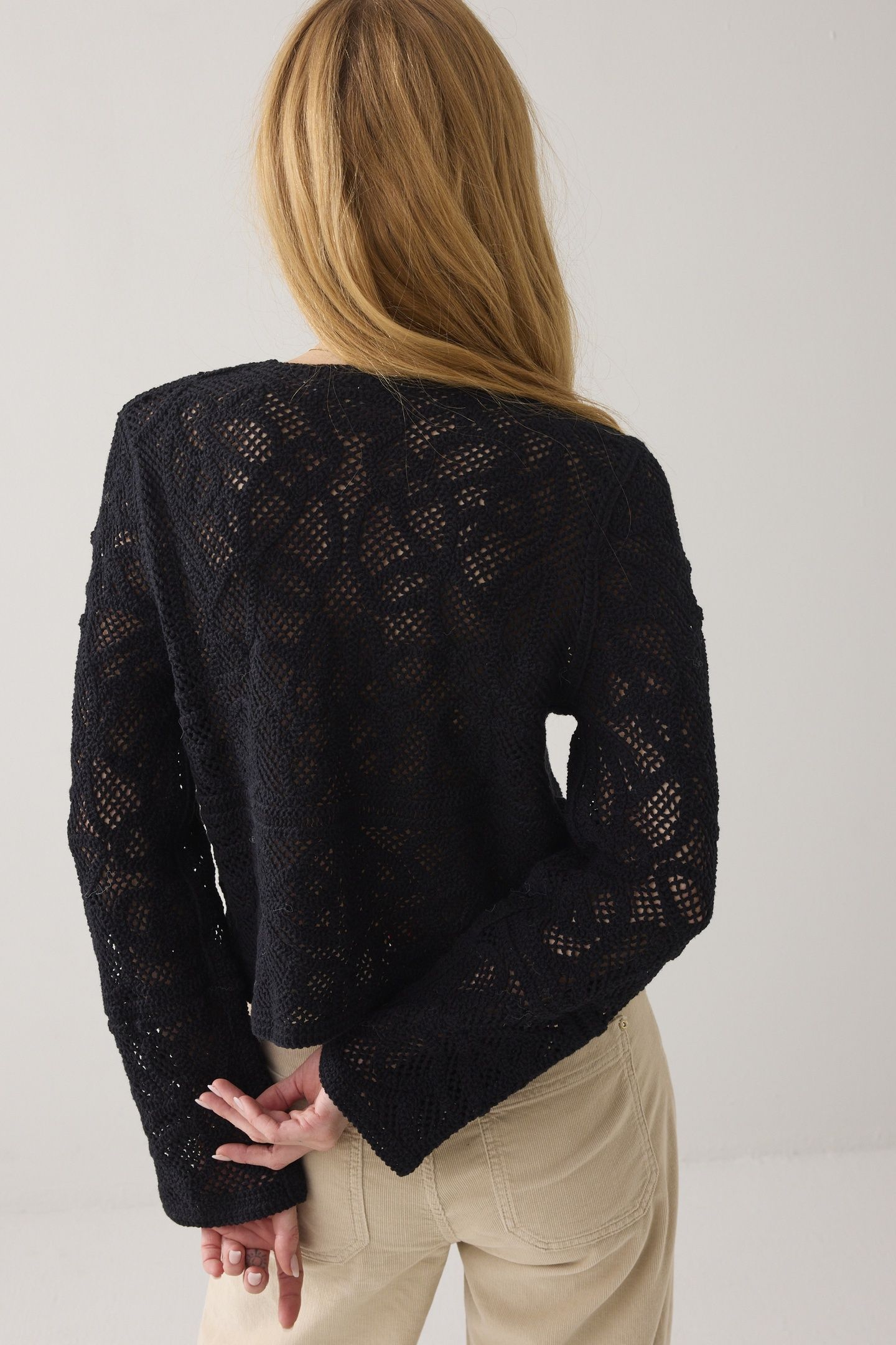CARDIGAN MACRAME KNIT BLACKS 3
