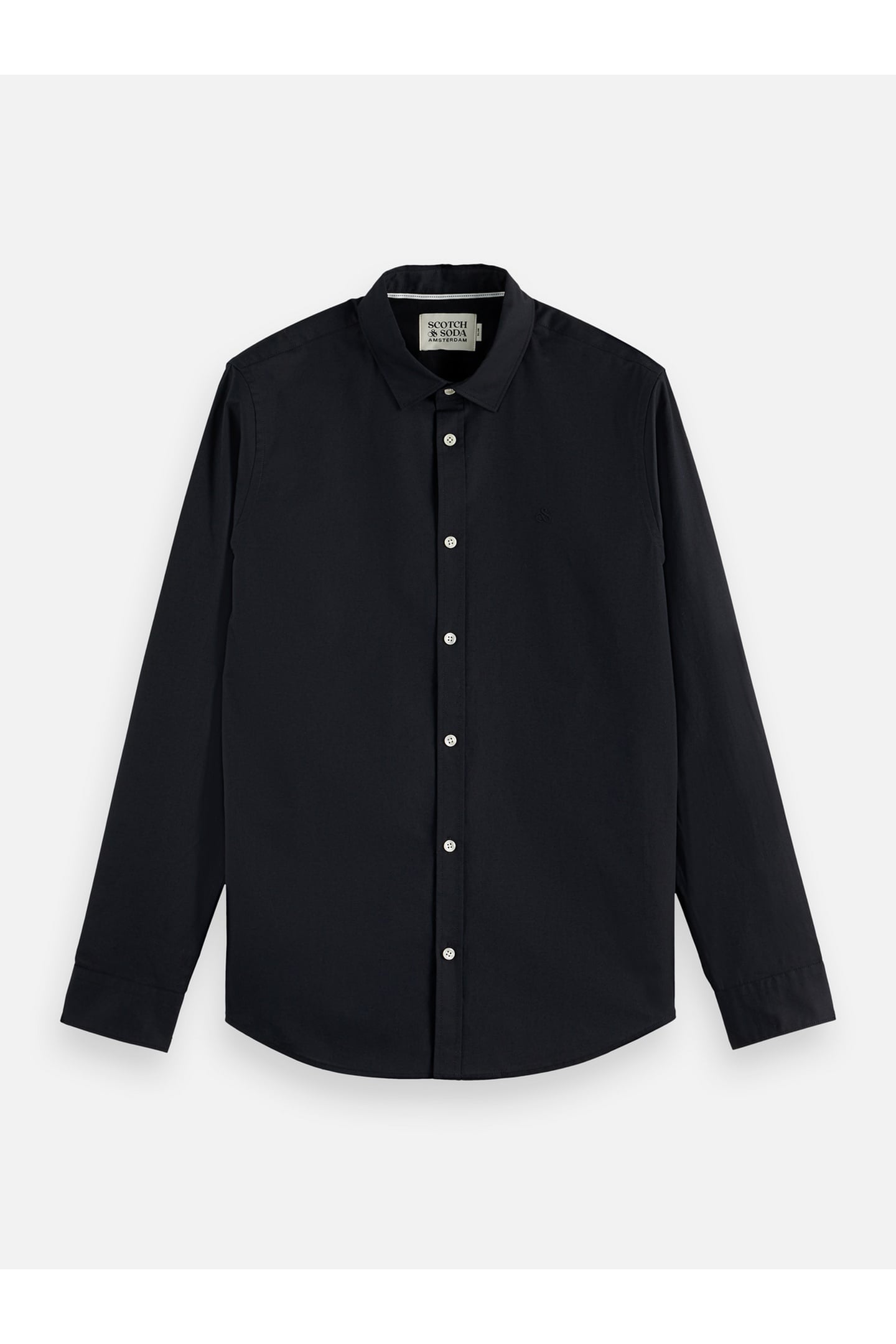 COTTON POPLIN SLIM-FIT SHIRT BLACK 4