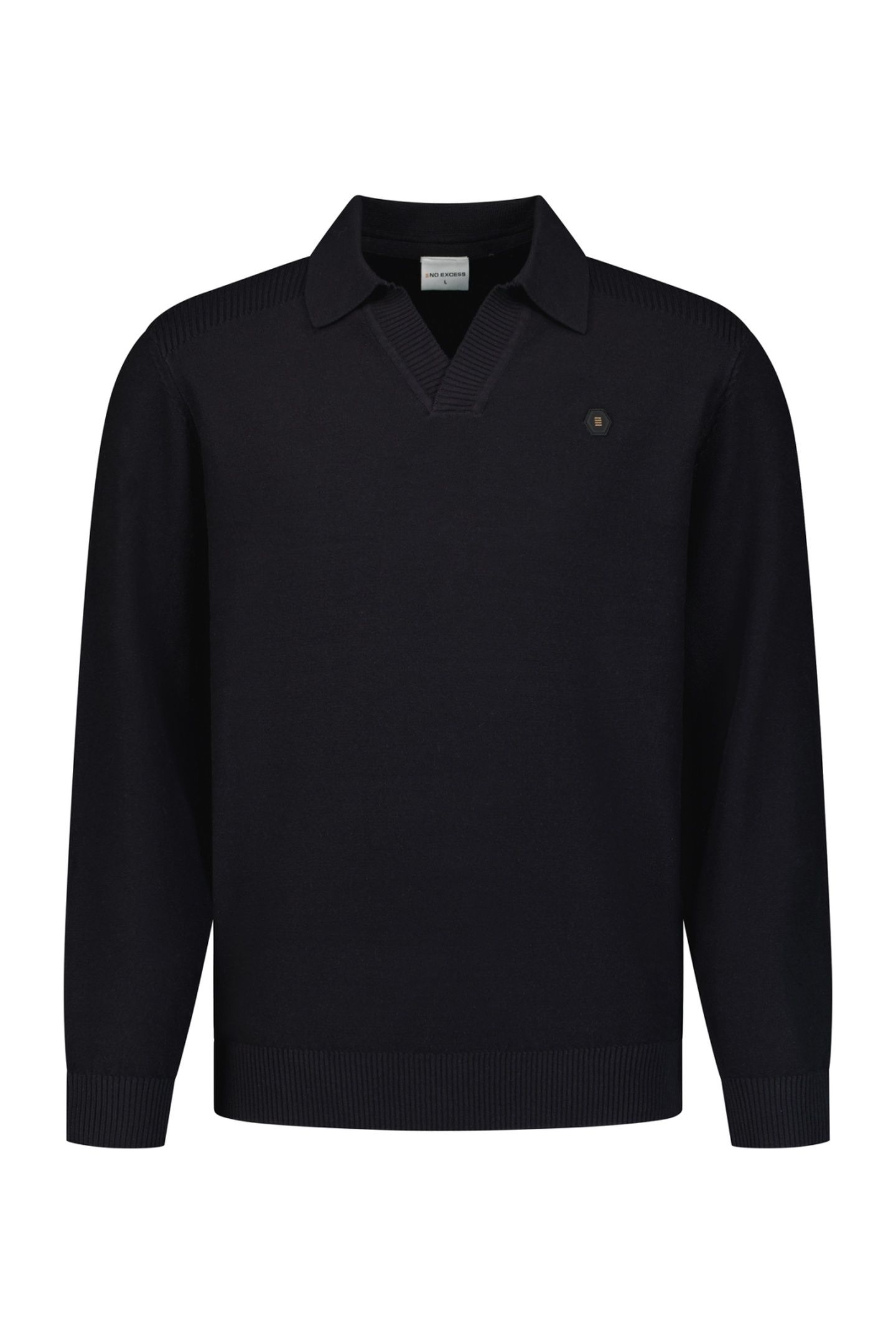 PULLOVER V-COLLAR SHOULDER DETAIL BLACK 4