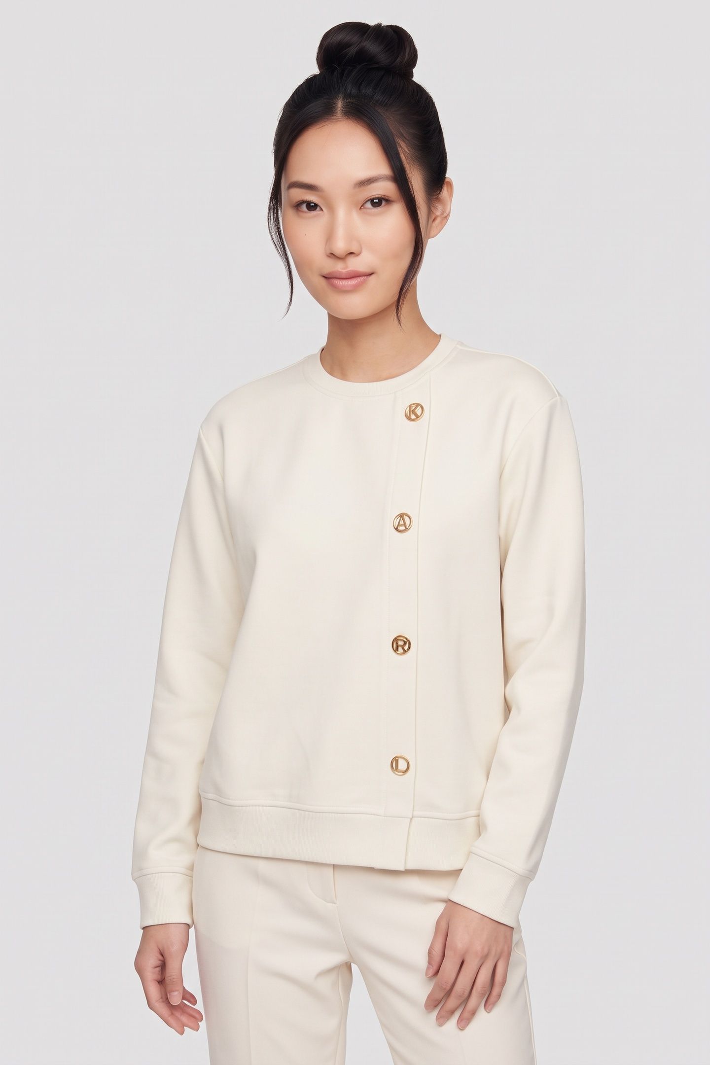 KARL DAILY SWEATSHIRT CANNOLI CREAM 1