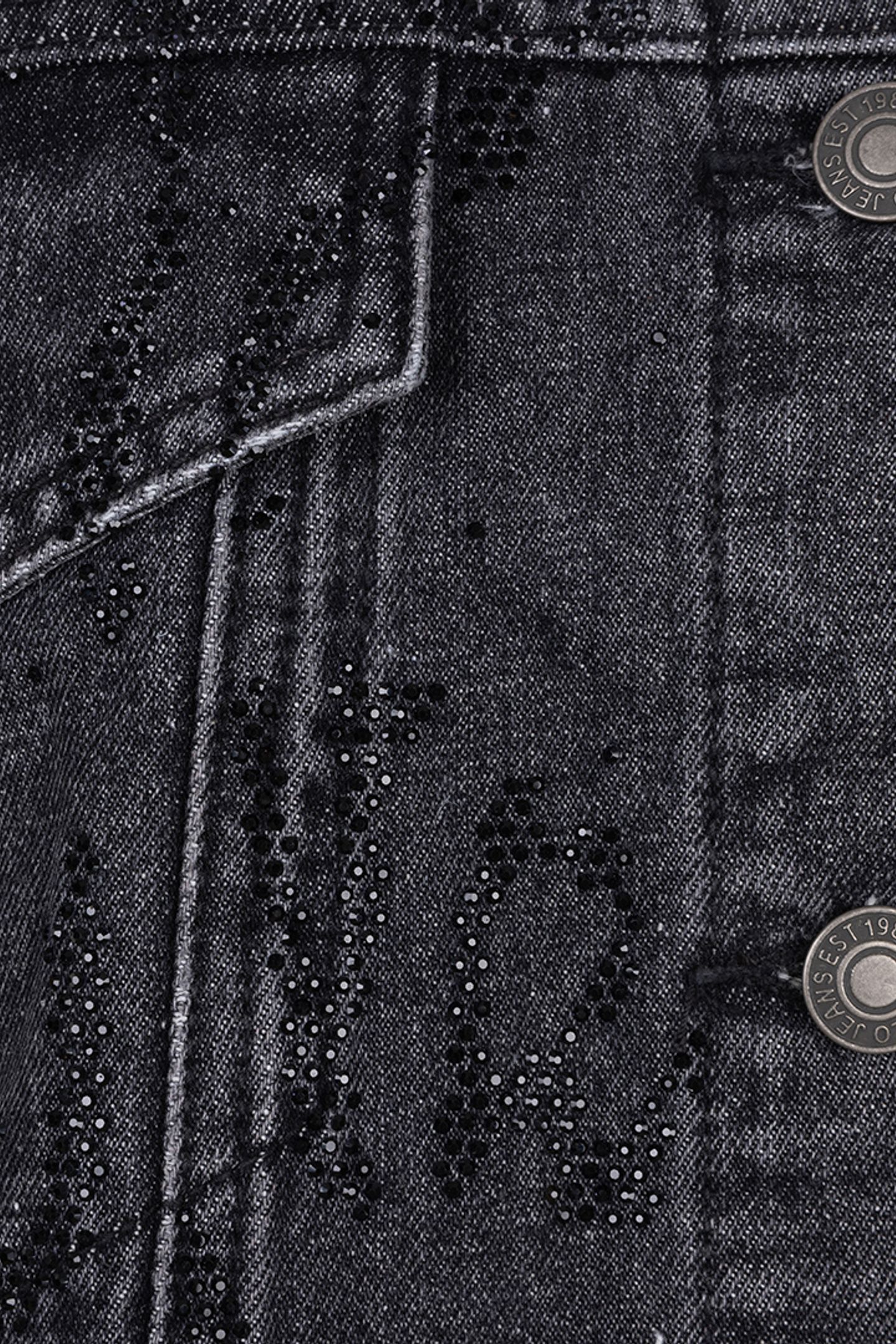 JACKET DENIM RHINESTONES DARK GREY 7