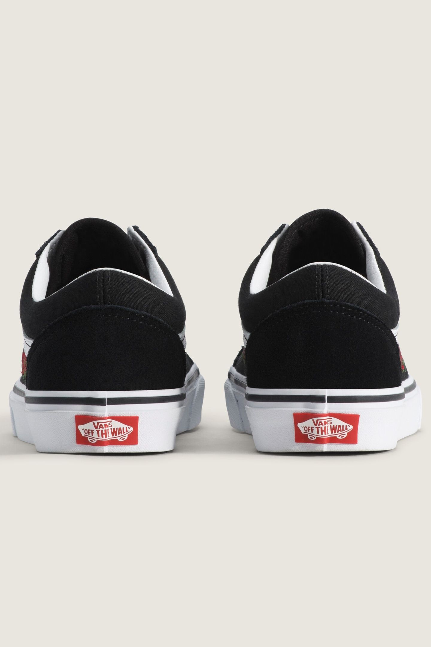 UNISEX OLD SKOOL ROSE EMBROIDERY BLACK/RED 4