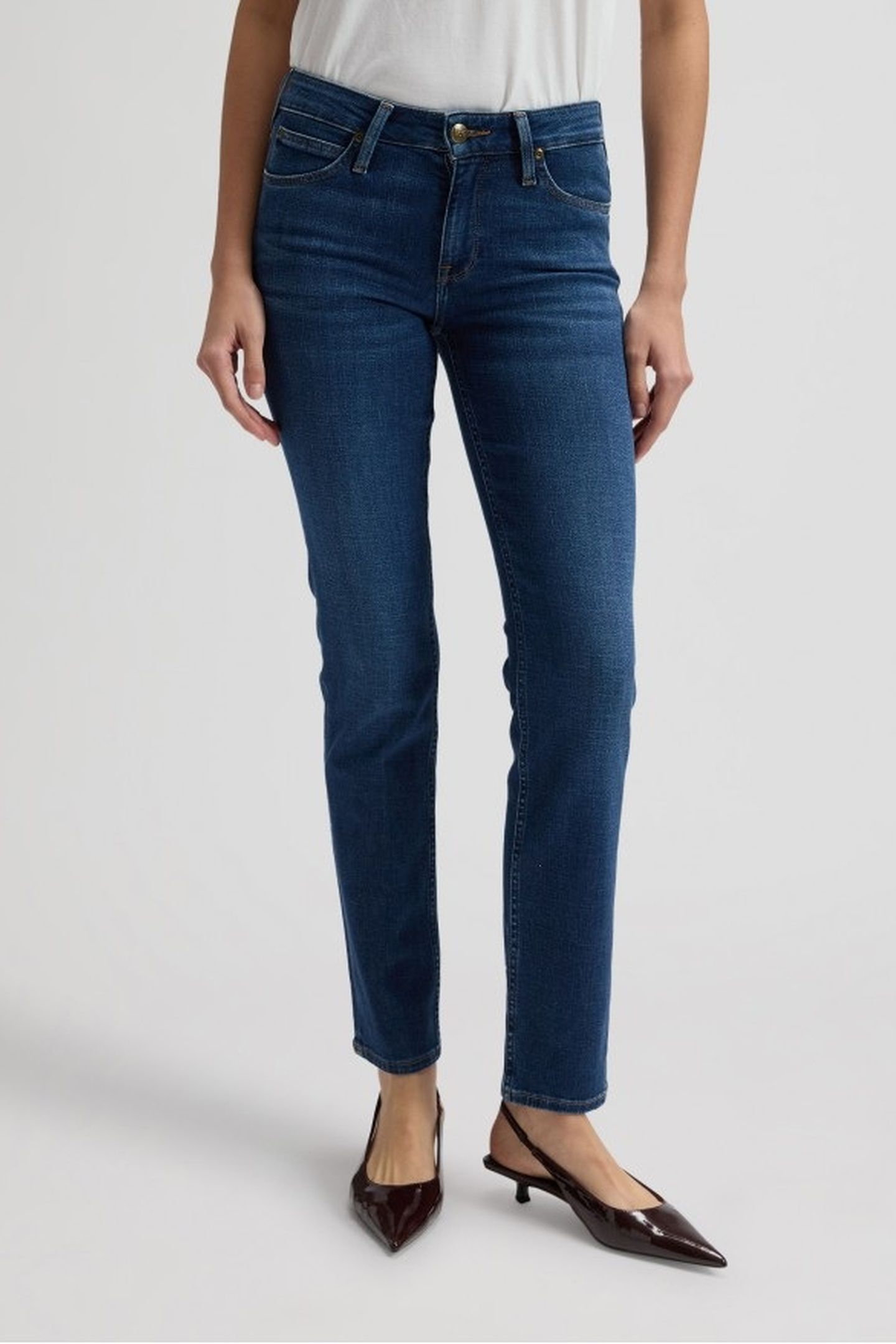 ELLY MID VOYAGE SLIM STRAIGHT JEANS DENIM BLUE 1