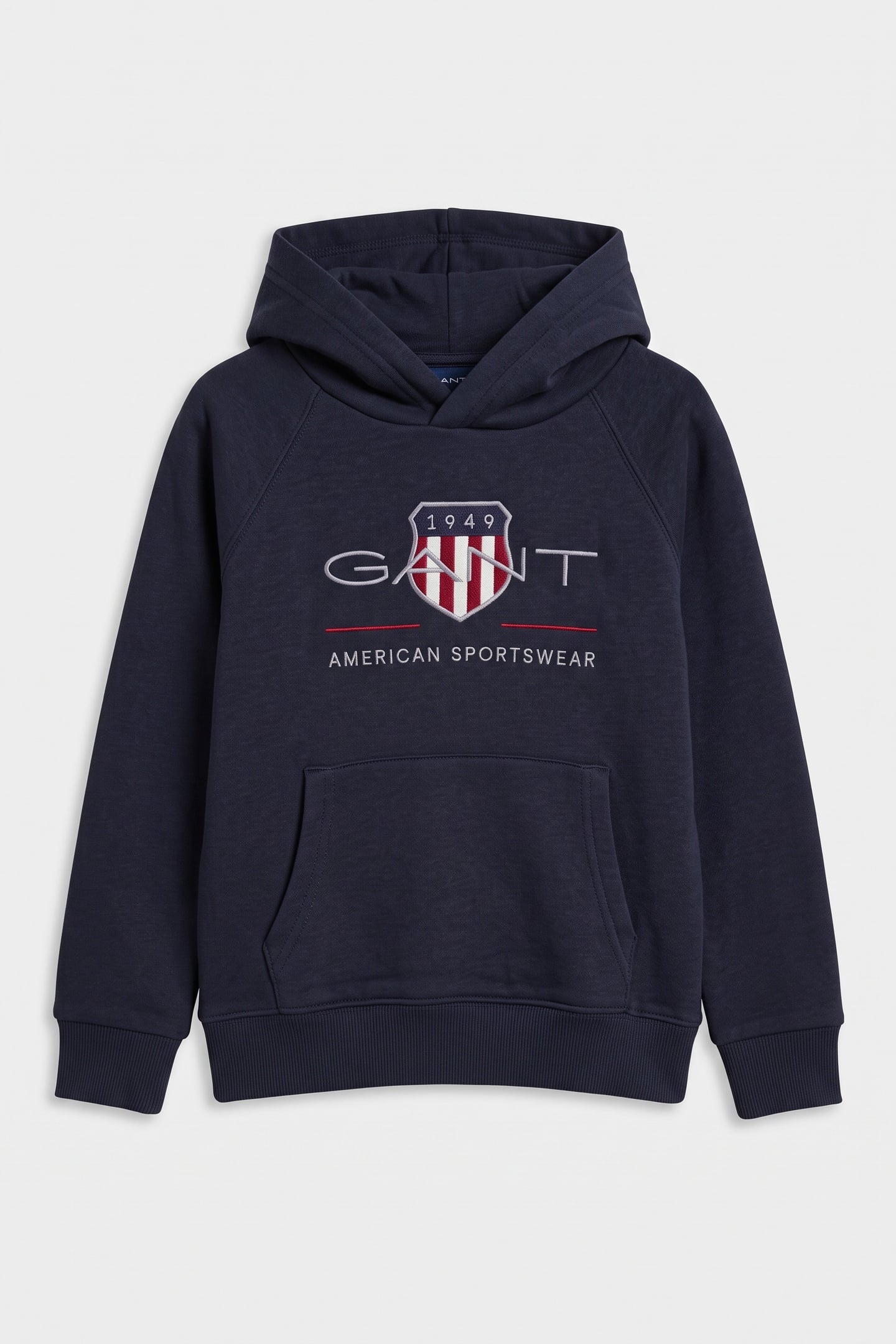 KIDS UNISEX ARCHIVE SHIELD RAGLAN HOODIE EVENING BLUE 1