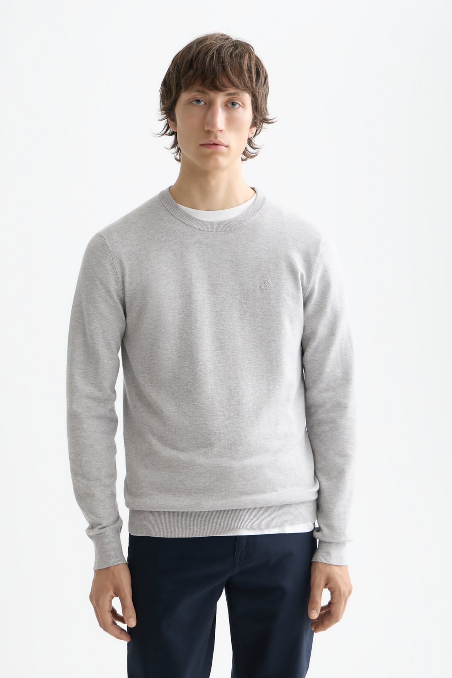 ECOVERO REGULAR-FIT PULLOVER LIGHT PASTEL GREY 1