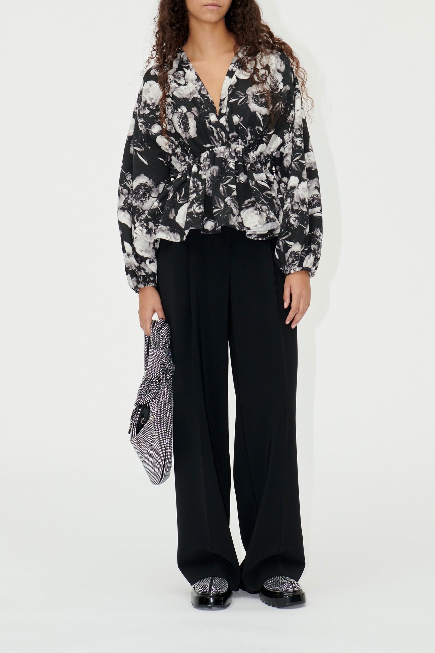 TONI TOP LONG SLEEVE METALIZED PEONIES 1