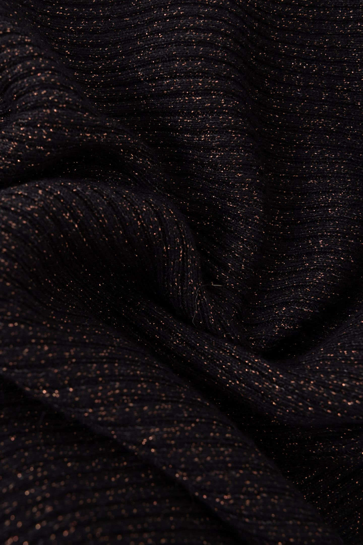 BLACK LUREX KNIT SWEATER WITH RIBBING 8