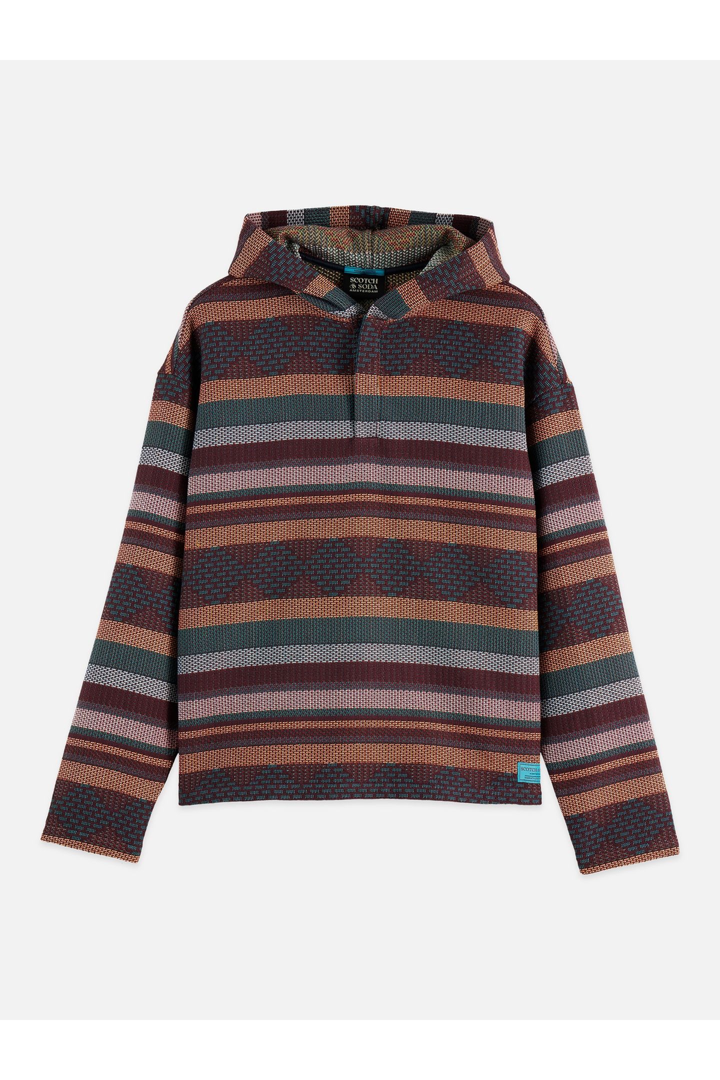 JACQUARD RELAXED-FIT HOODIE NAVY 4