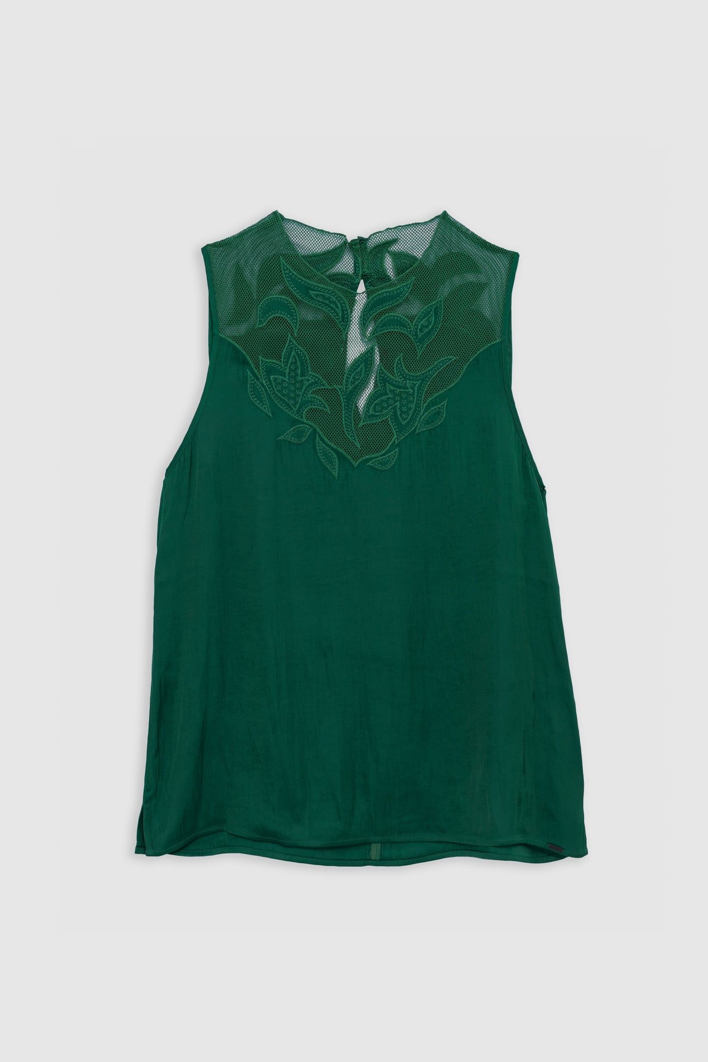 CRUMPLED EMERALD TOP WITH LACE DETAIL 4