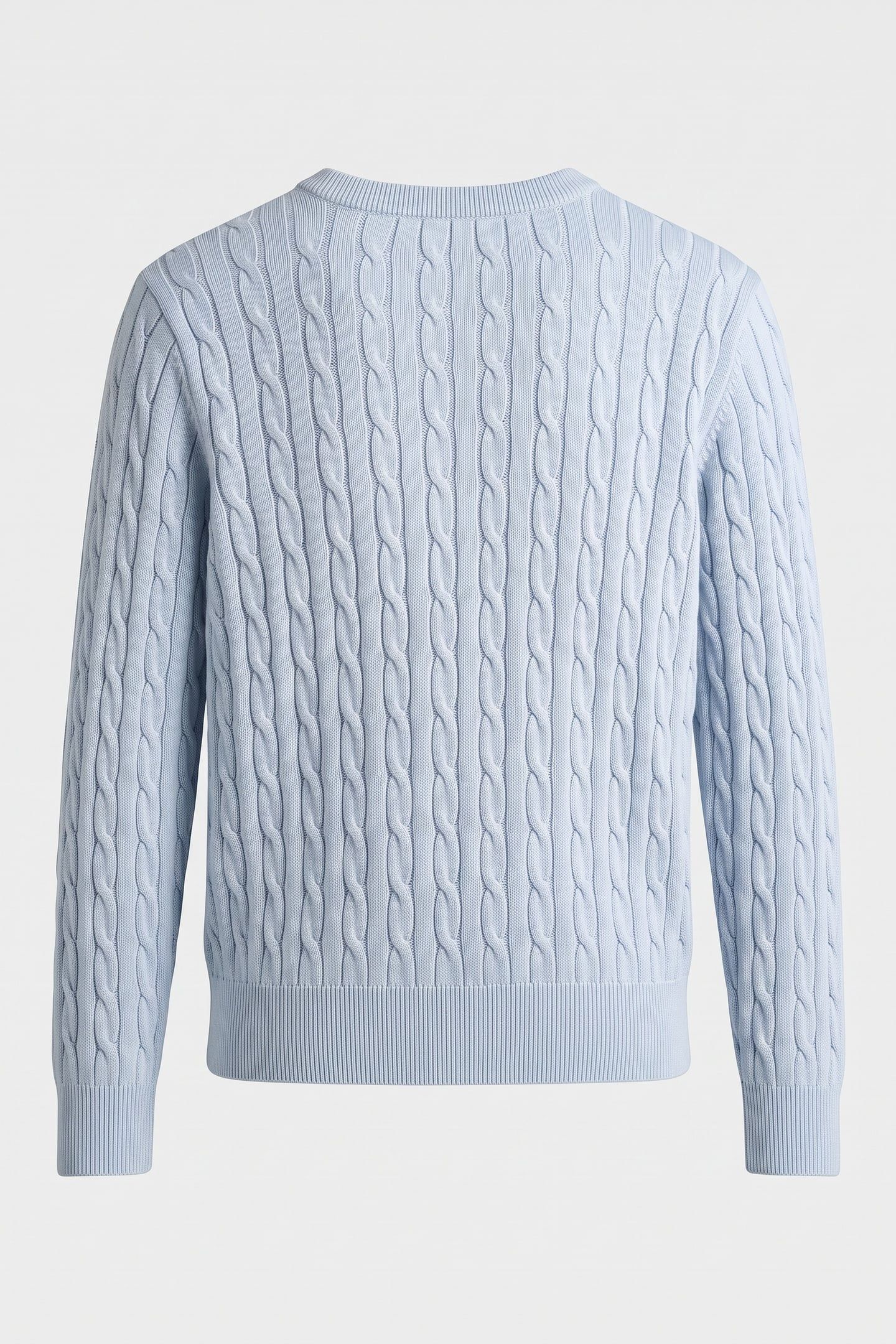 TEEN UNISEX SHIELD COTTON CABLE C-NECK CALMING BLUE 3