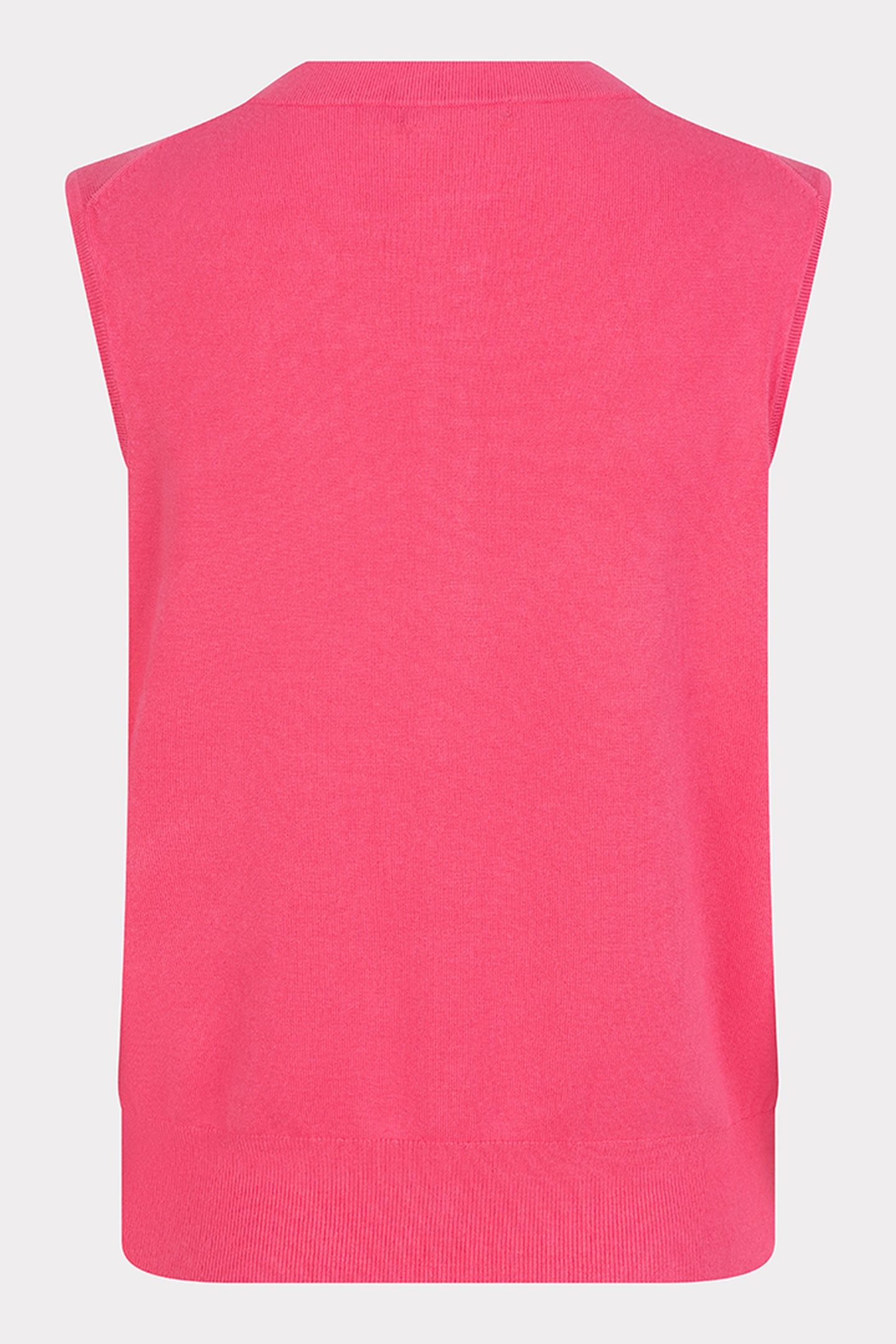 GILET BUTTONS BASIC KNIT FRAMBOISE 5
