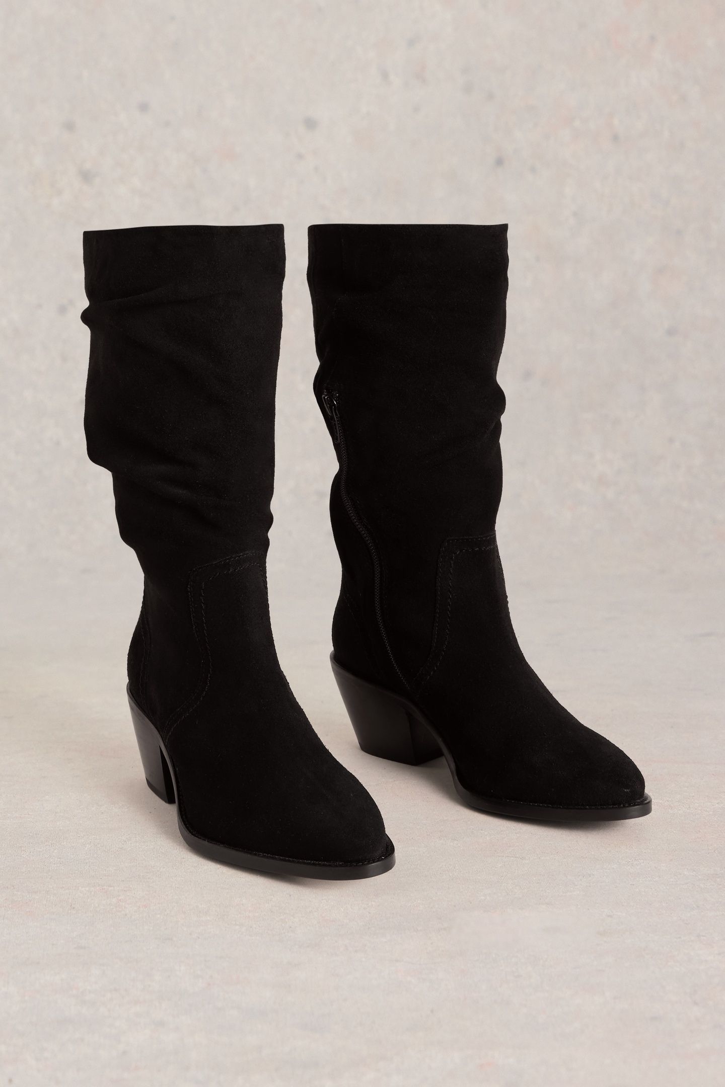 AZALEA SUEDE MID SLOUCH BOOT PURE BLK 2