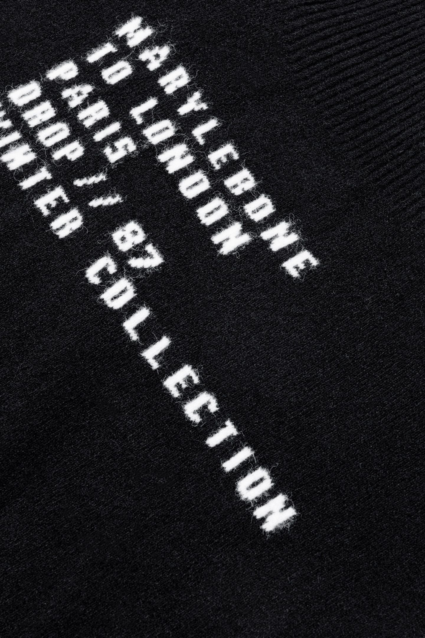 BLACK SLOGAN JACQUARD KNIT PONCHO 6