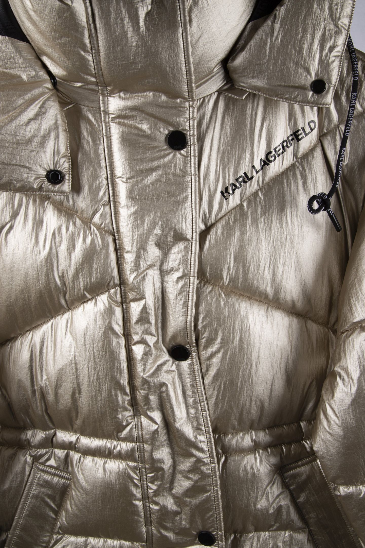 METALLIC PUFFER JACKET LIGHT GOLD 4