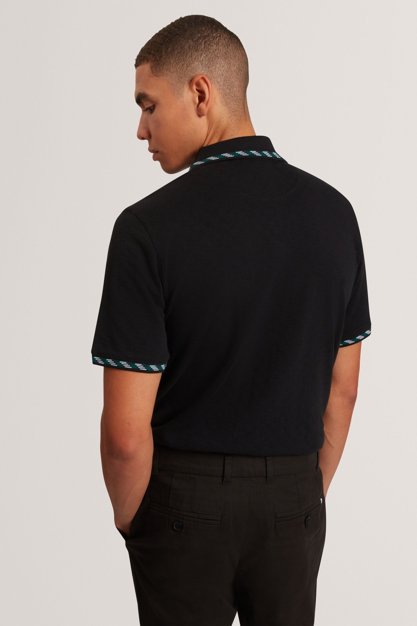 SS HOUSE CHECK JACQUARD POLO BLACK 2
