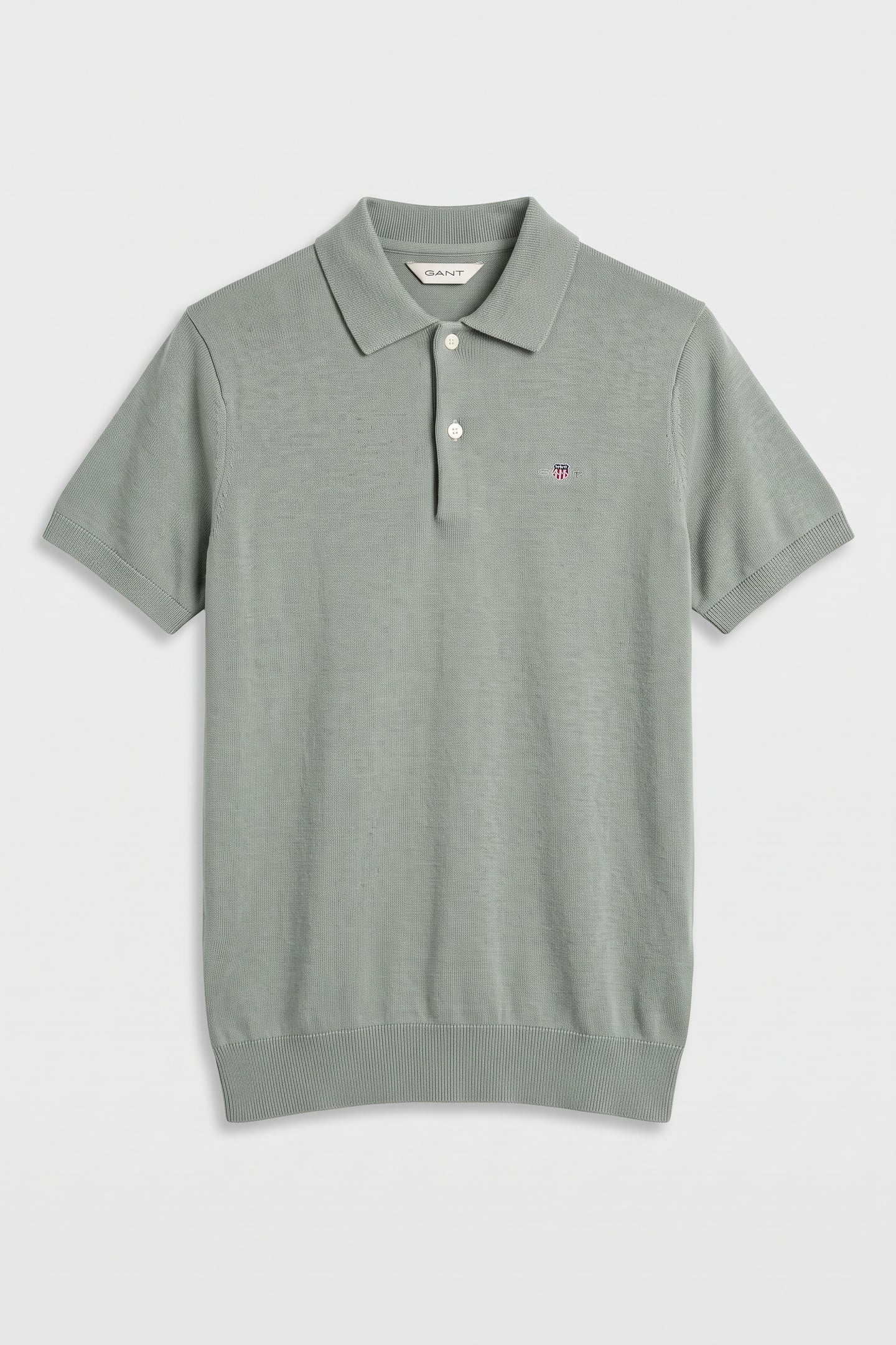 TEEN BOYS SHIELD KNITTED SS POLO CERAMIC GREY 2