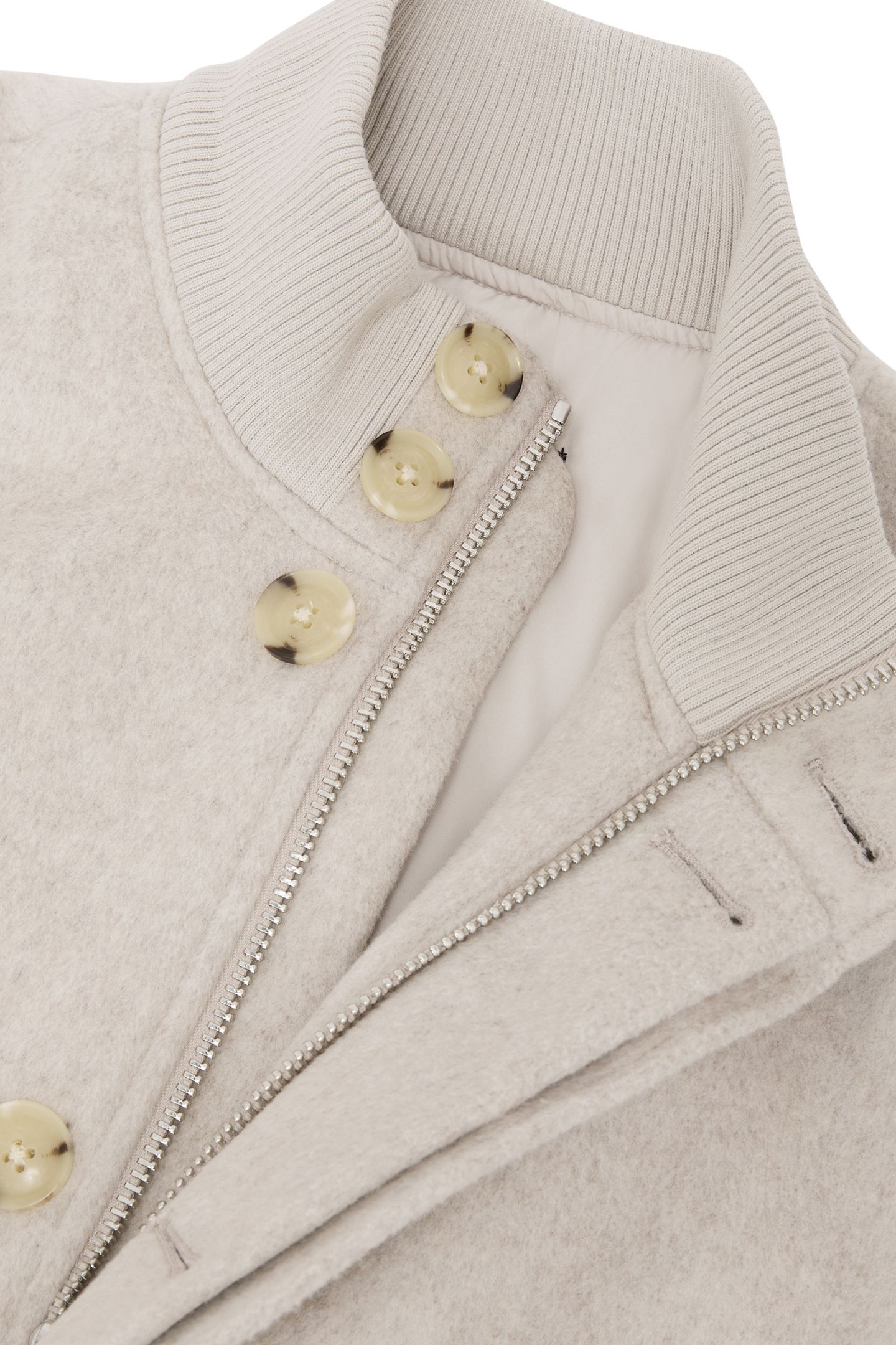 SHORT WOOL BOMBER JACKET OATMEAL 7