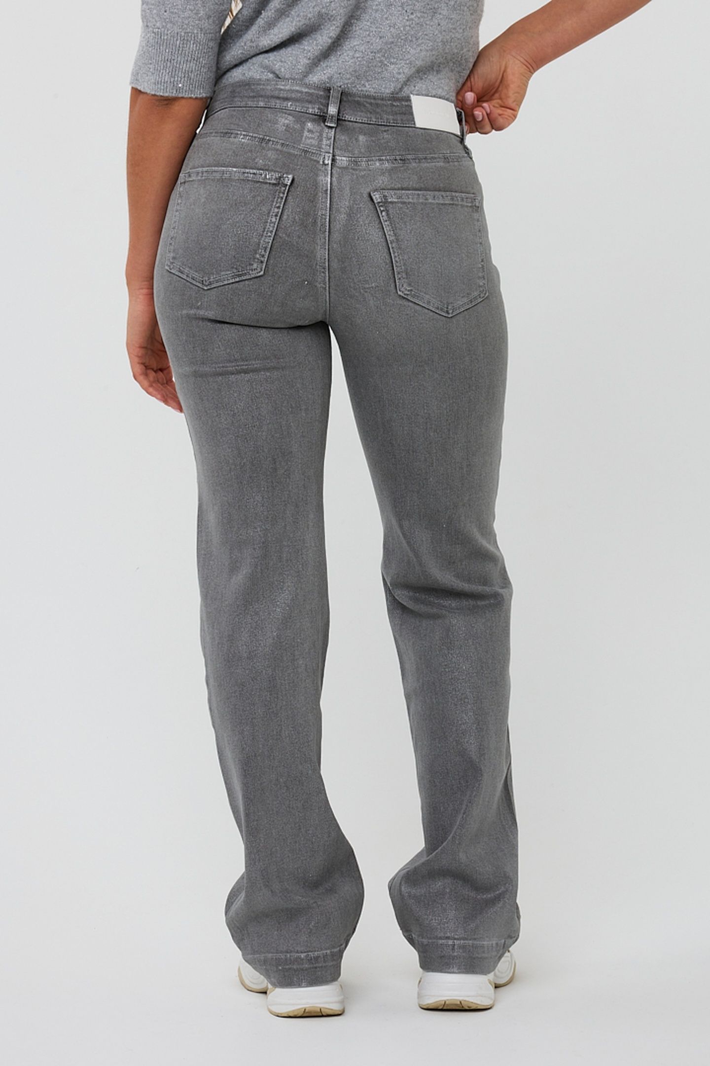 TROUSERS STRAIGHT METALLIC GREY 7