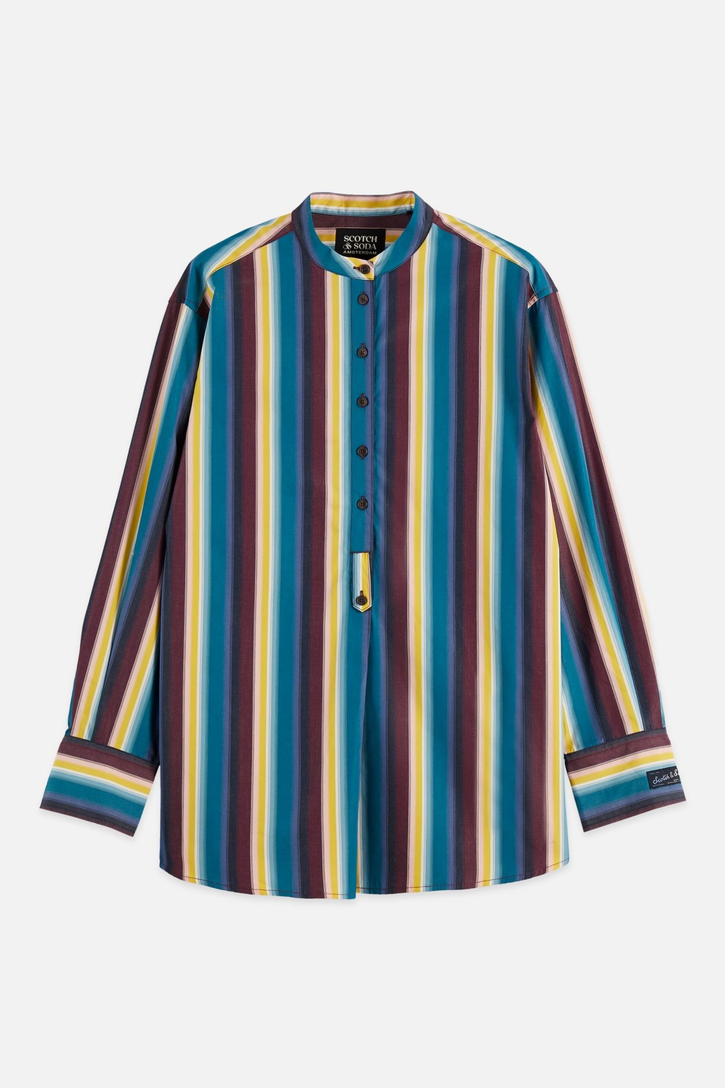 RELAXED-FIT STRIPED SHIRT EL COSMICO STRIPE DEEP LAGOON 3