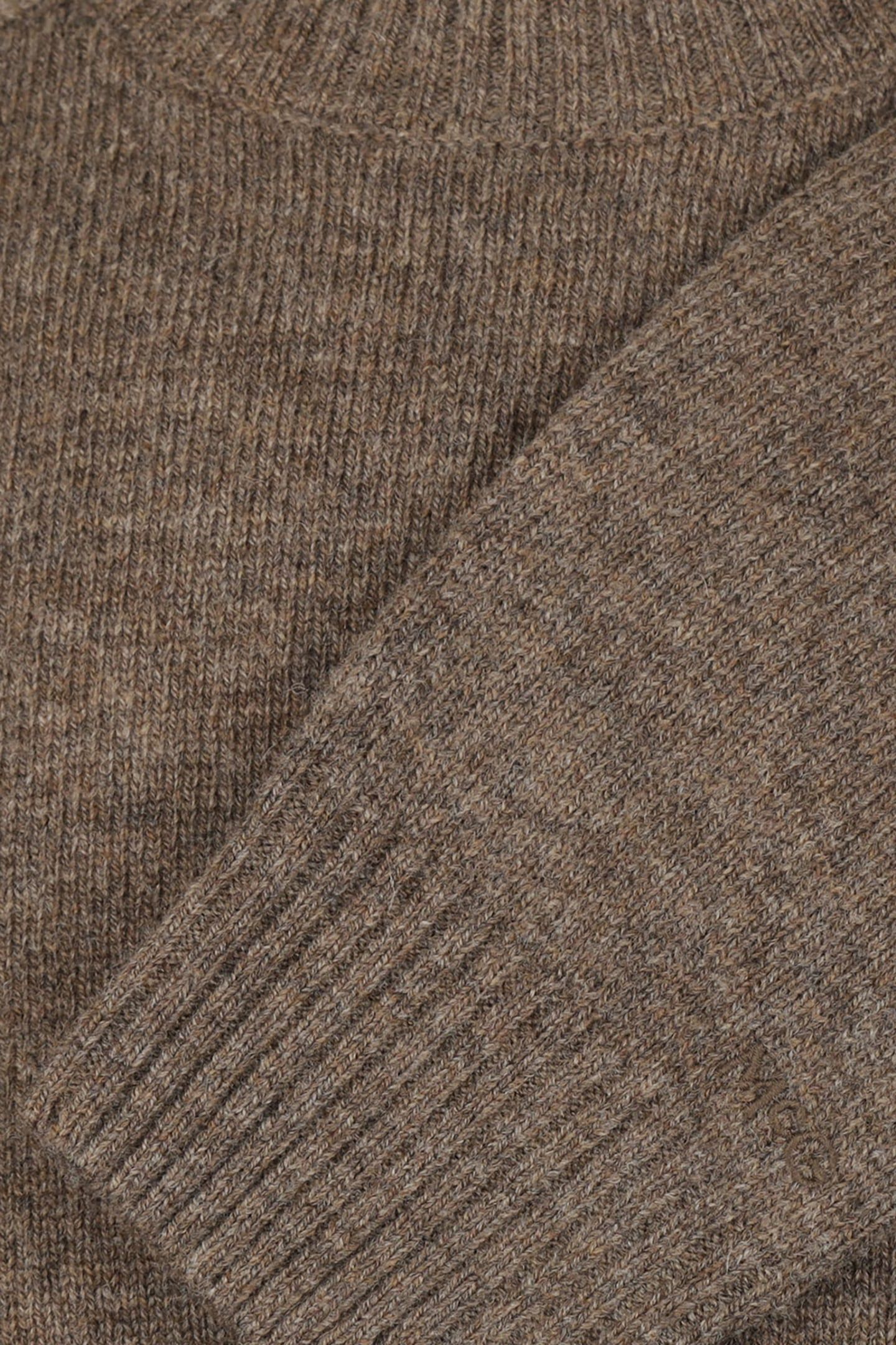 LAMBSWOOL CREW NECK SWEATER CHOCOLATE BROWN 3